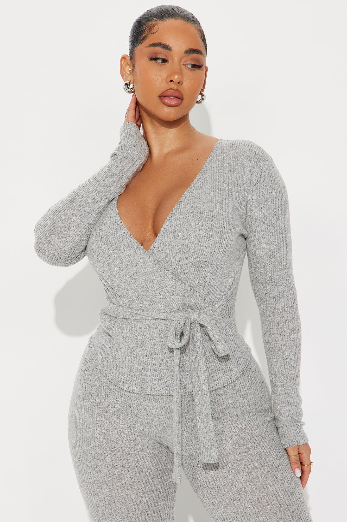 Ease My Mind Cozy Pant Set - Heather Grey Product Image