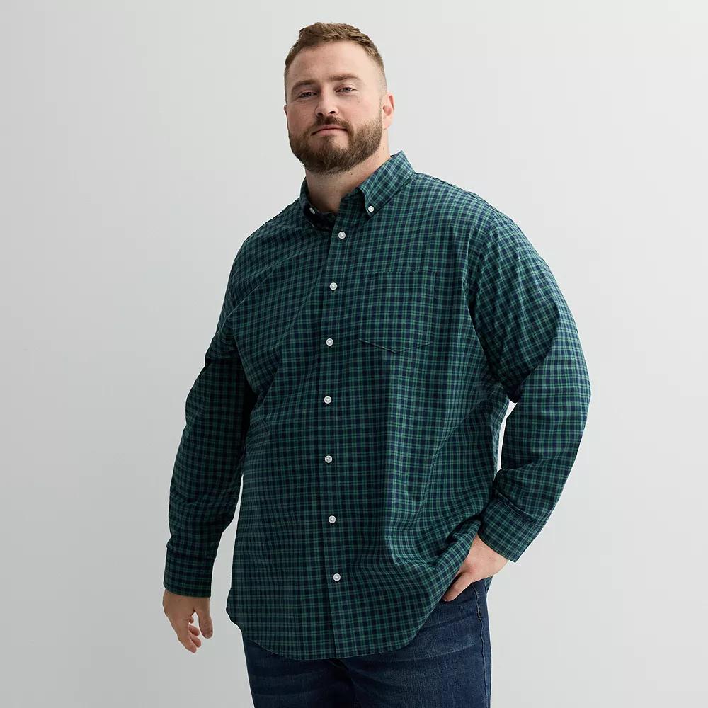 Big & Tall Sonoma Goods For Life® Perfect Length Button-Down Shirt, Men's, Size: 4XB, Blue Gingham Product Image
