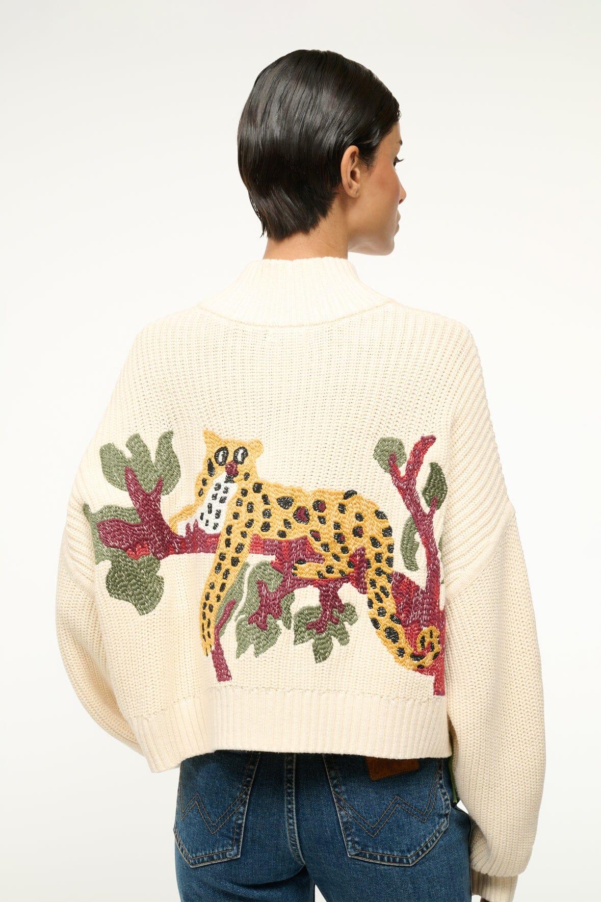 CROPPED HAMPTON SWEATER | JUNGLE LEOPARD Product Image