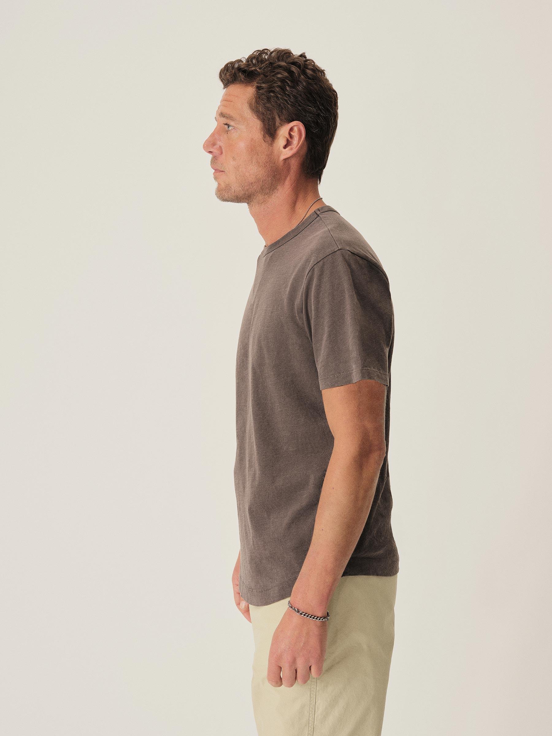 Clove Venice Wash Slub Curved Hem Tee Product Image