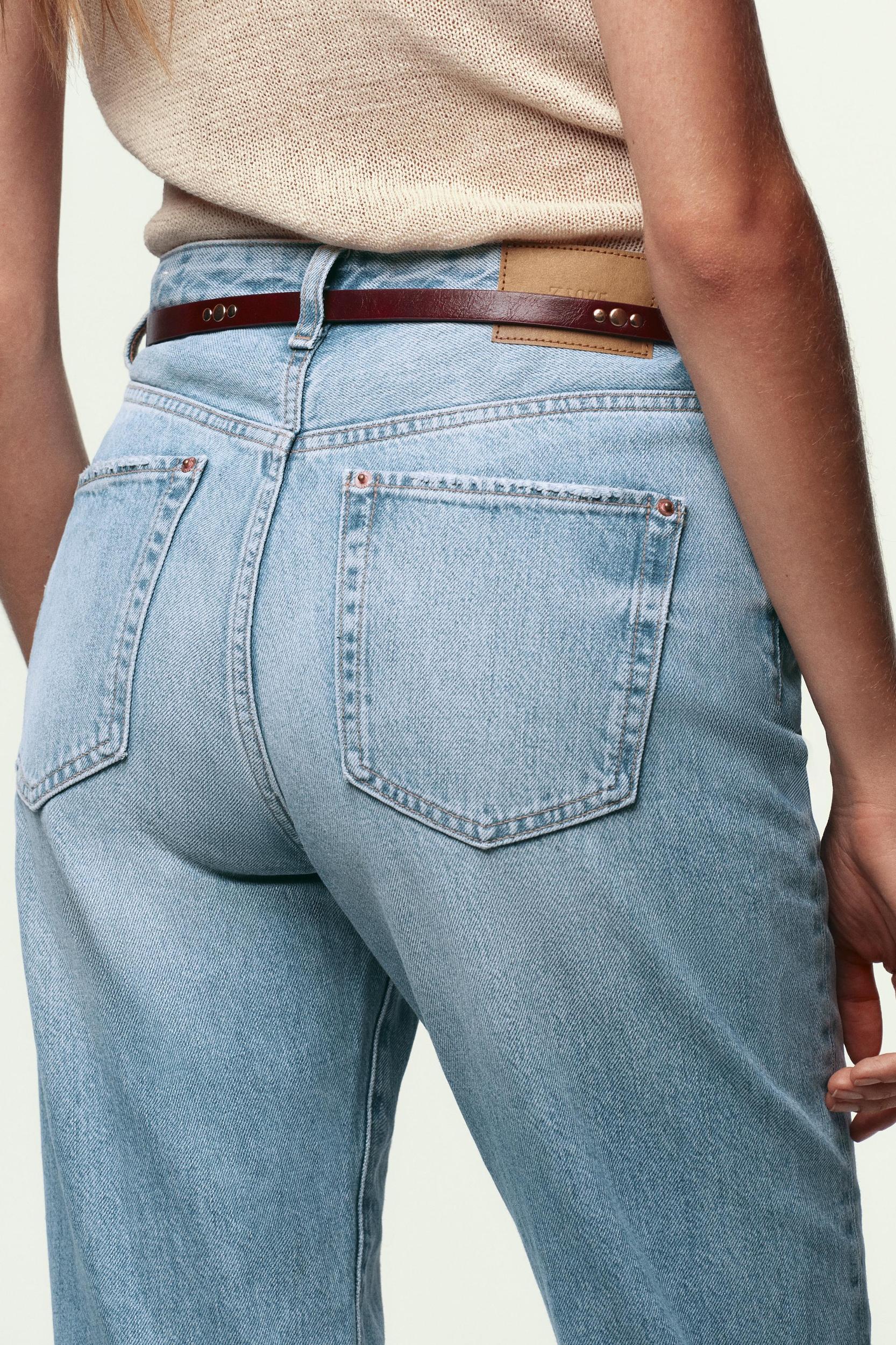 Z1975 NEW MOM FIT HIGH WAIST BELTED JEANS Product Image