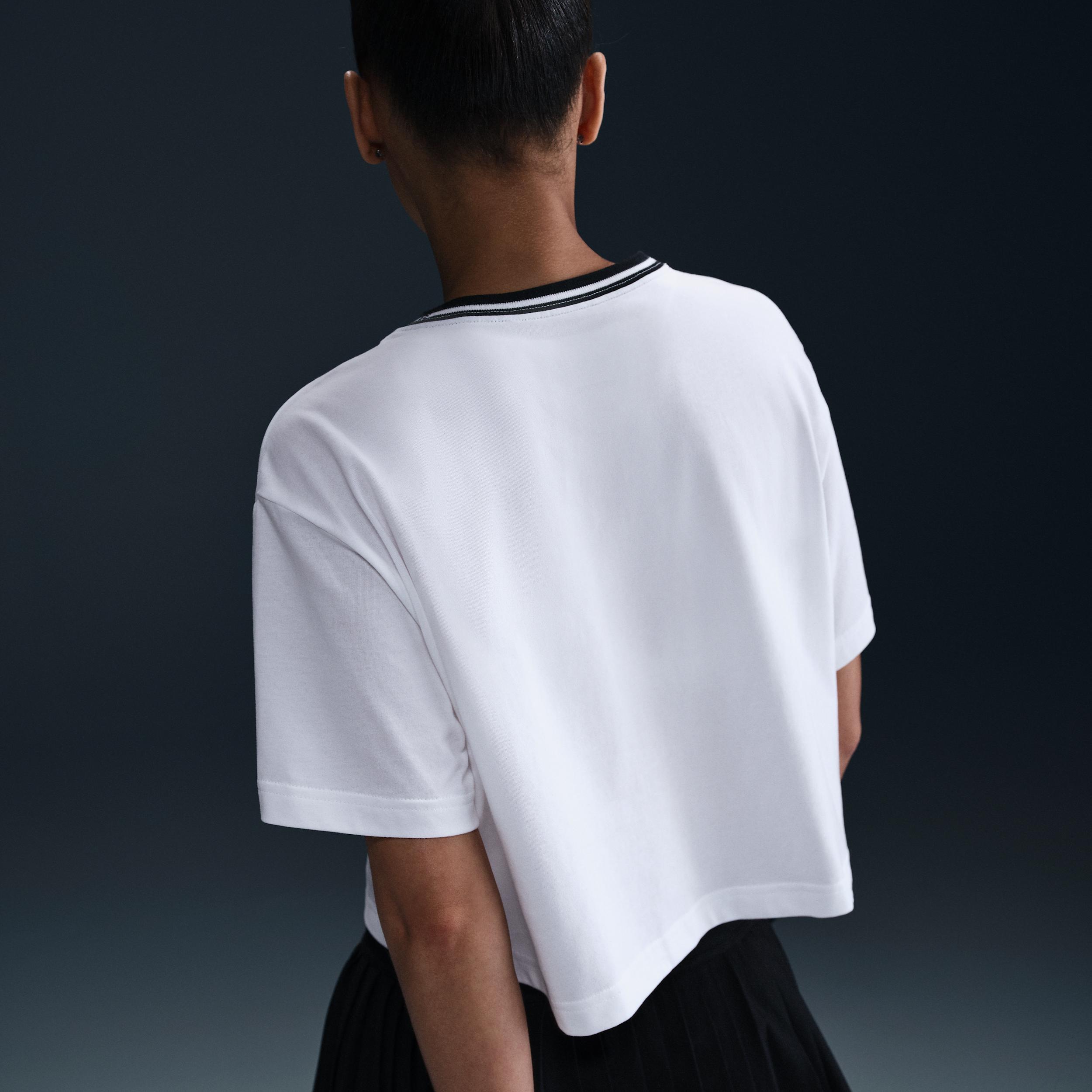 Nike Womens Heritage Dri-FIT Short-Sleeve Cropped T-Shirt | HJ3640-402 Product Image