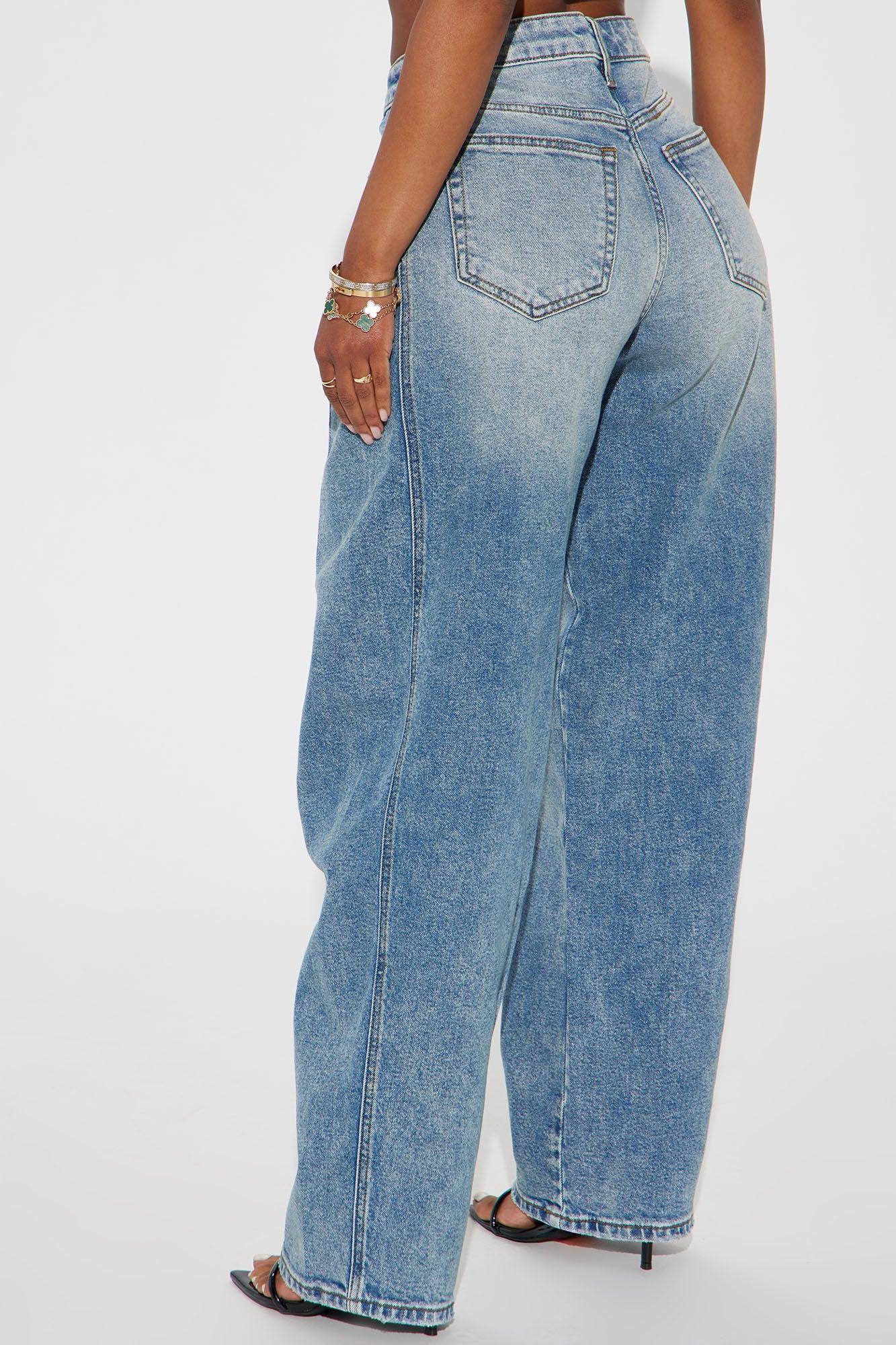 Called Out Low Stretch Barrel Leg Jeans - Medium Wash Product Image
