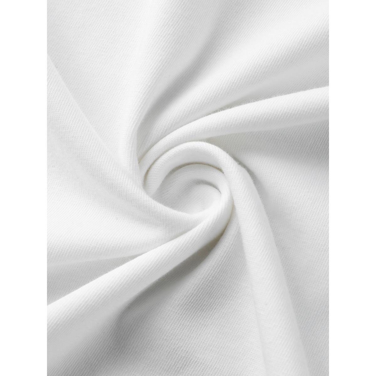 Plus Size Floral Love Print Round Neck T-Shirt Originalwhite Women Non Natural Flowers Round Neck Casual T-shirts BloomChic 30/6X Product Image