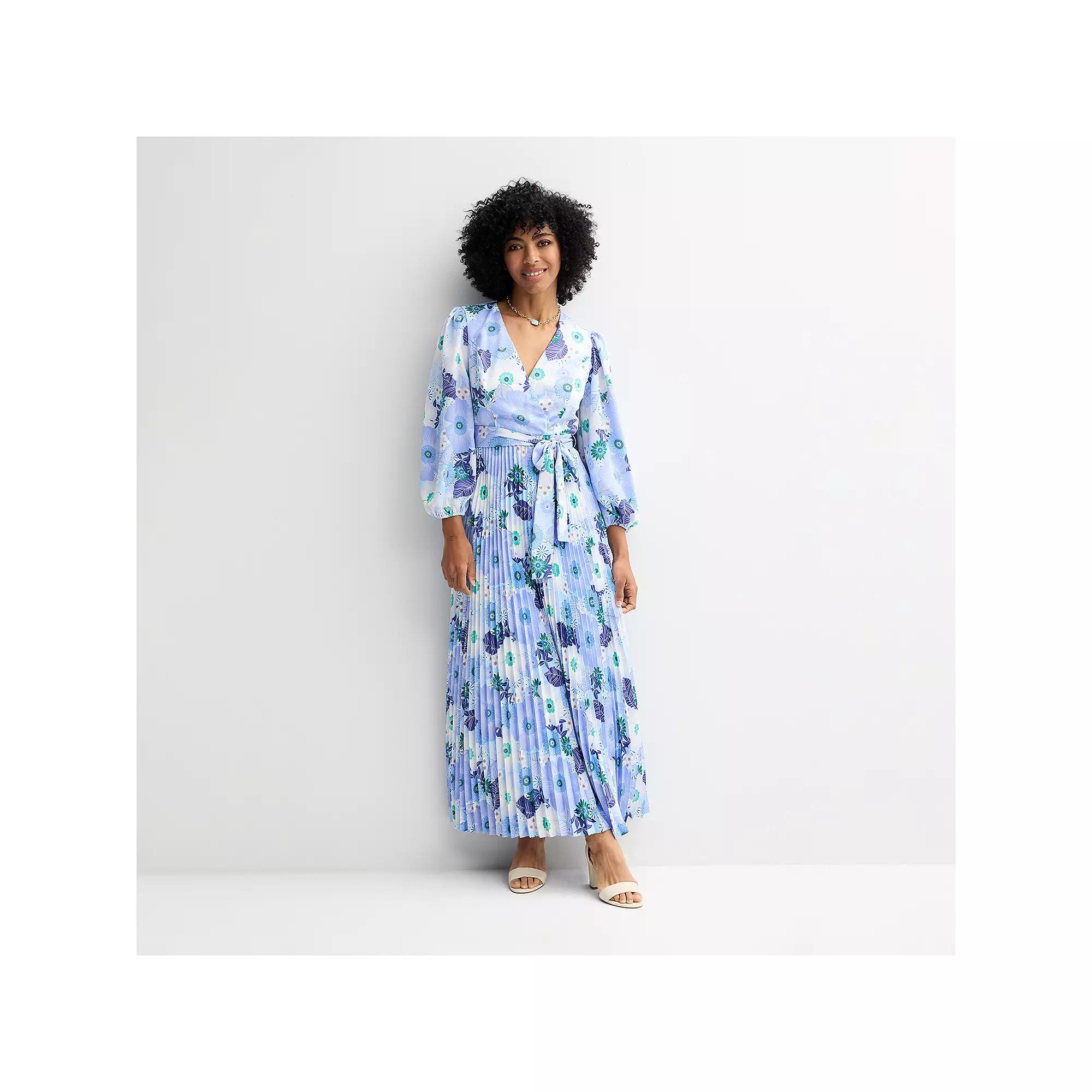 Women's Maison Tara Surplice Pleated Maxi Dress,  Product Image