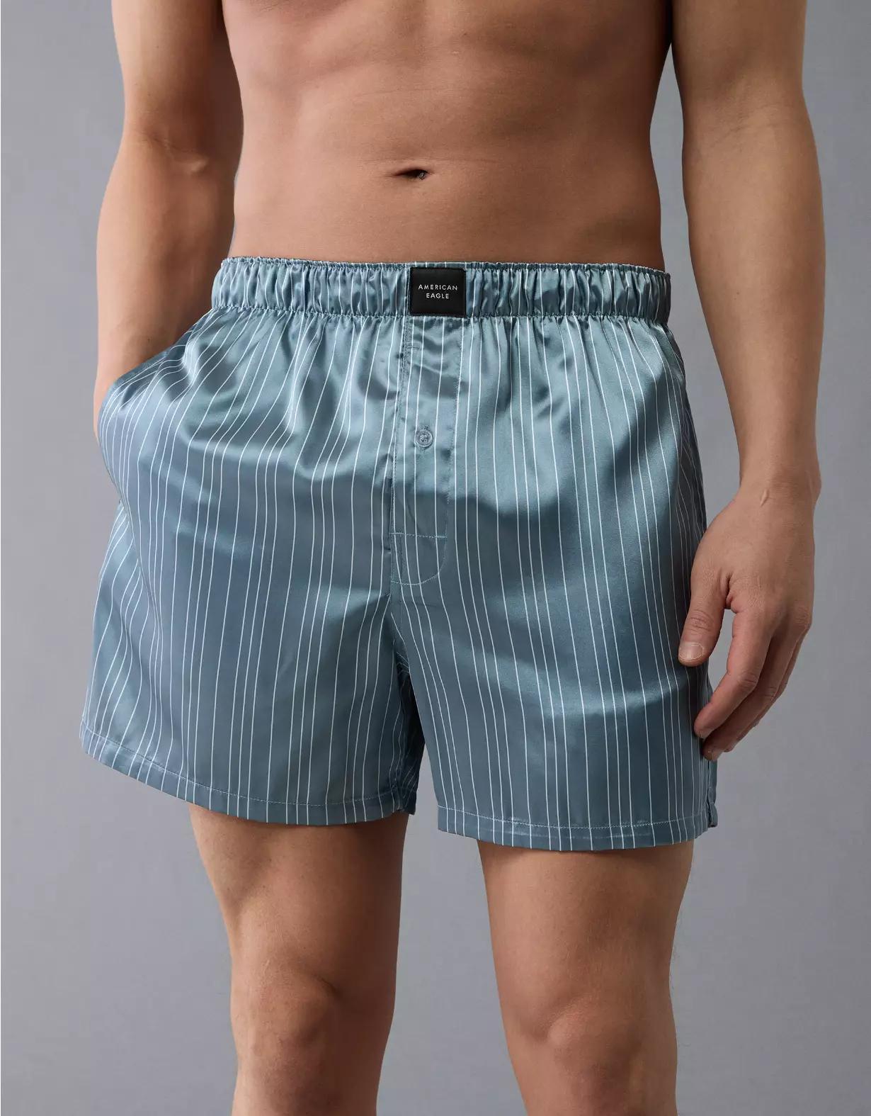 AEO Men's Striped Satin Pocket Boxer Short Product Image