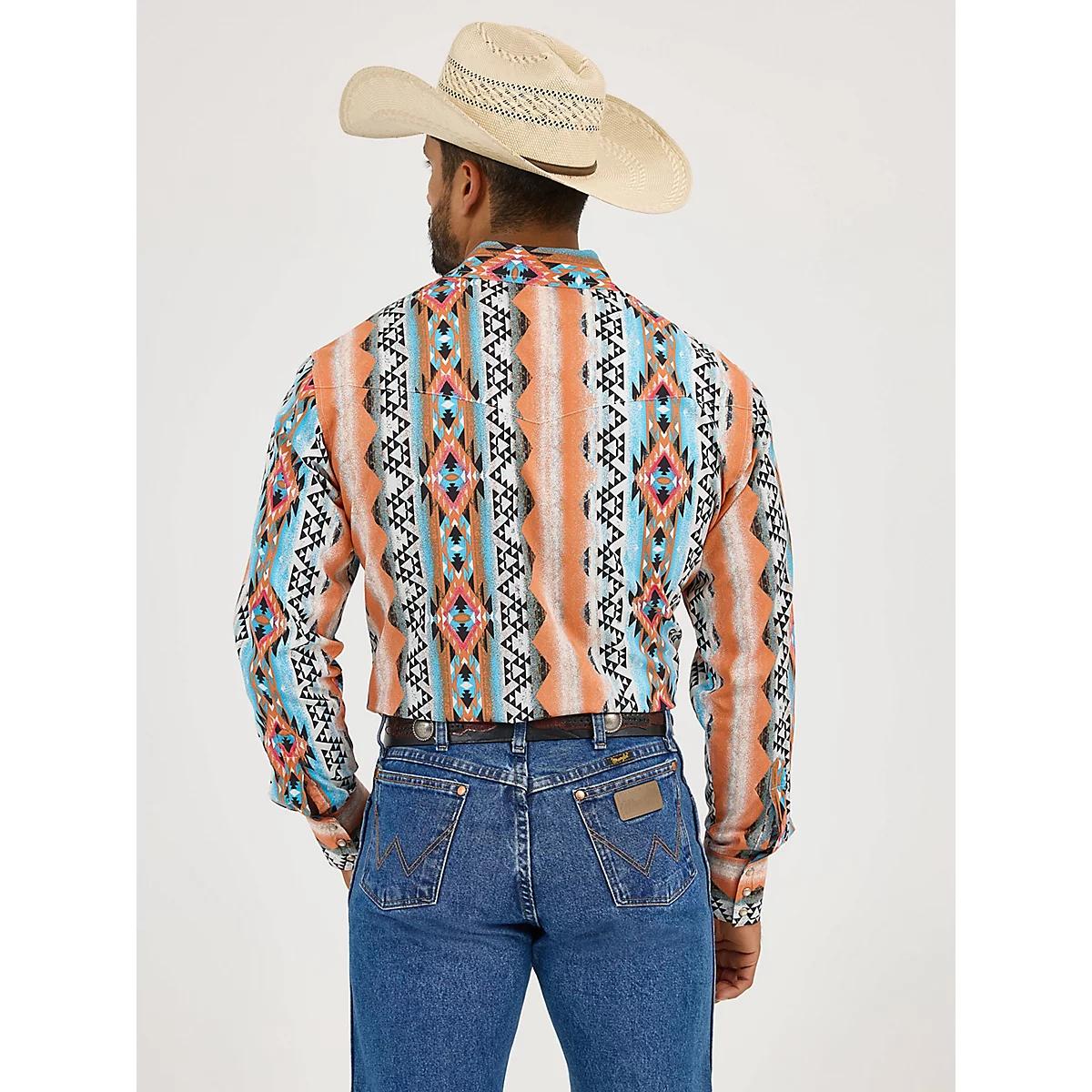 Men's Checotah® Long Sleeve Western Snap Printed Shirt in Ocean Product Image