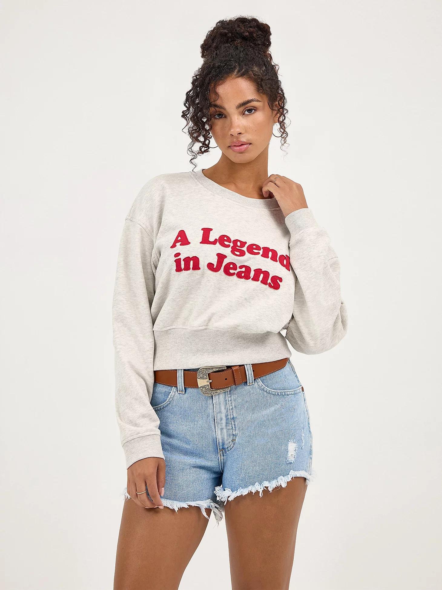 Women's Relaxed Crop Sweatshirt in Vintage Product Image