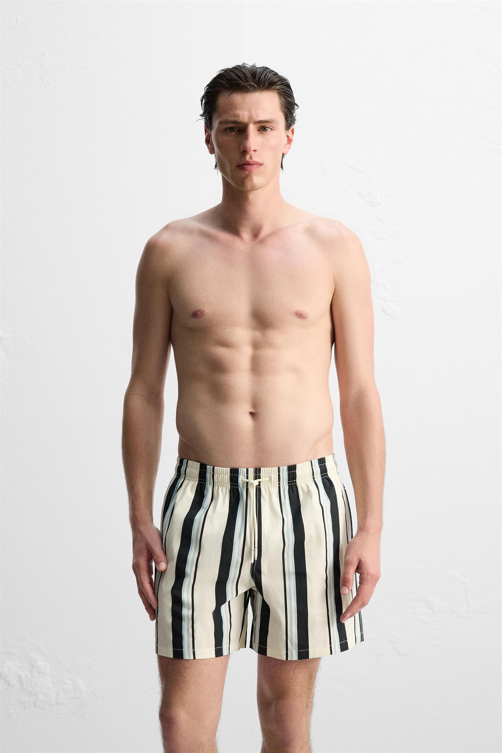 STRIPED MID-LENGTH SWIMSUIT Product Image