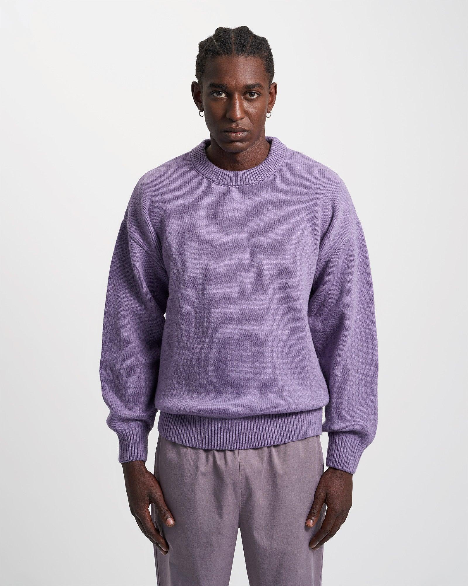Oversized Merino Wool Crew - Lava Grey Product Image