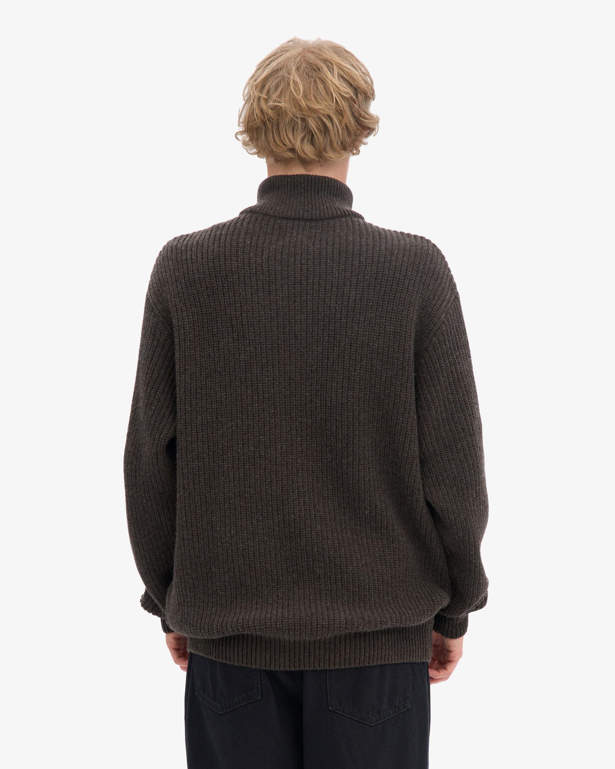 Merino Quarter Zip - Coffee Brown Product Image