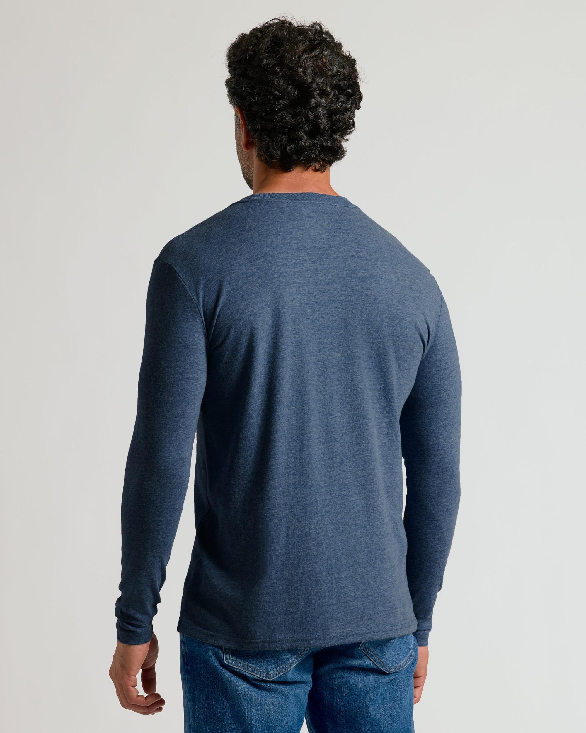 Heather Navy Classic Long Sleeve Crew Neck Product Image