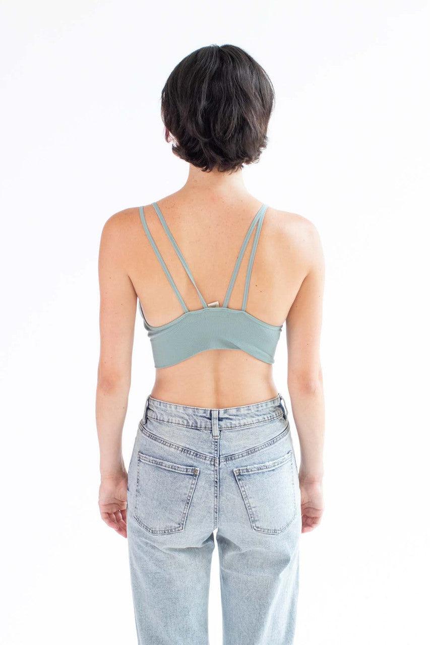 Sage Double Strap Seamless Ribbed Bralette Product Image