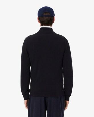 Zipped High Neck Cotton Sweater Product Image