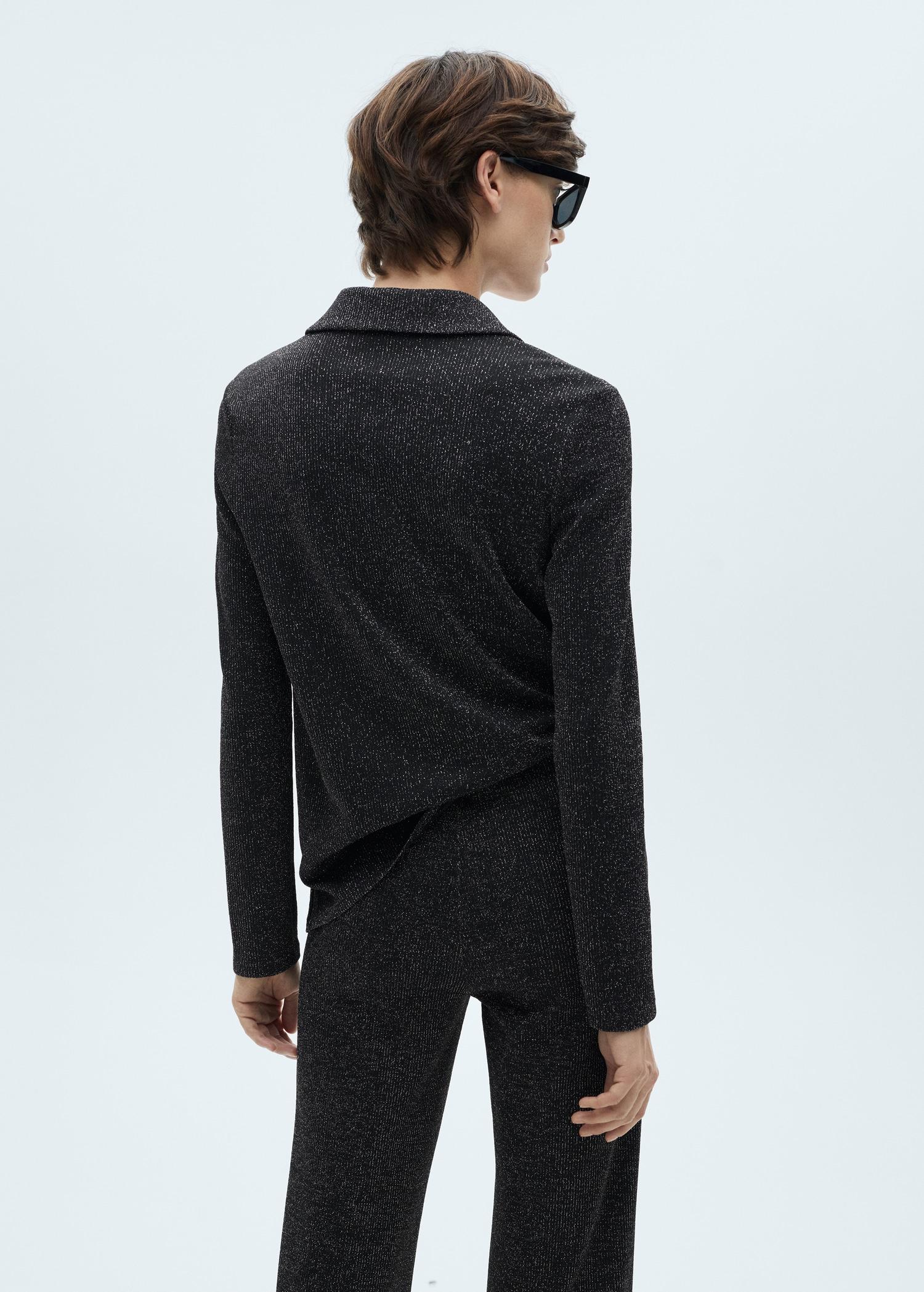 Lurex knitted shirt - Women | MANGO USA Product Image