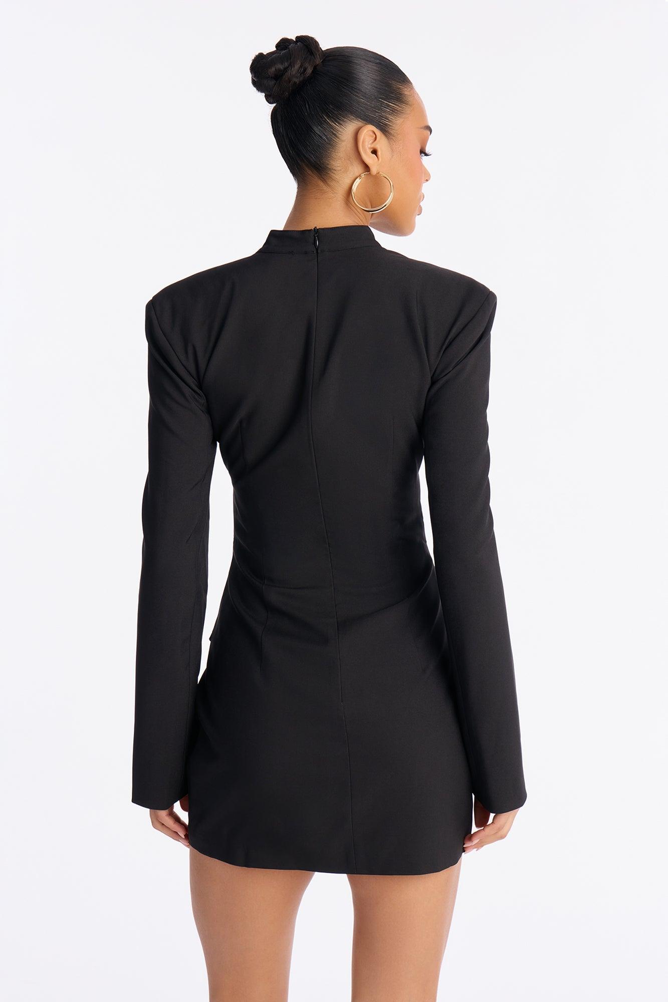 You Better Work Long Sleeve Mini Dress - Black Female Product Image