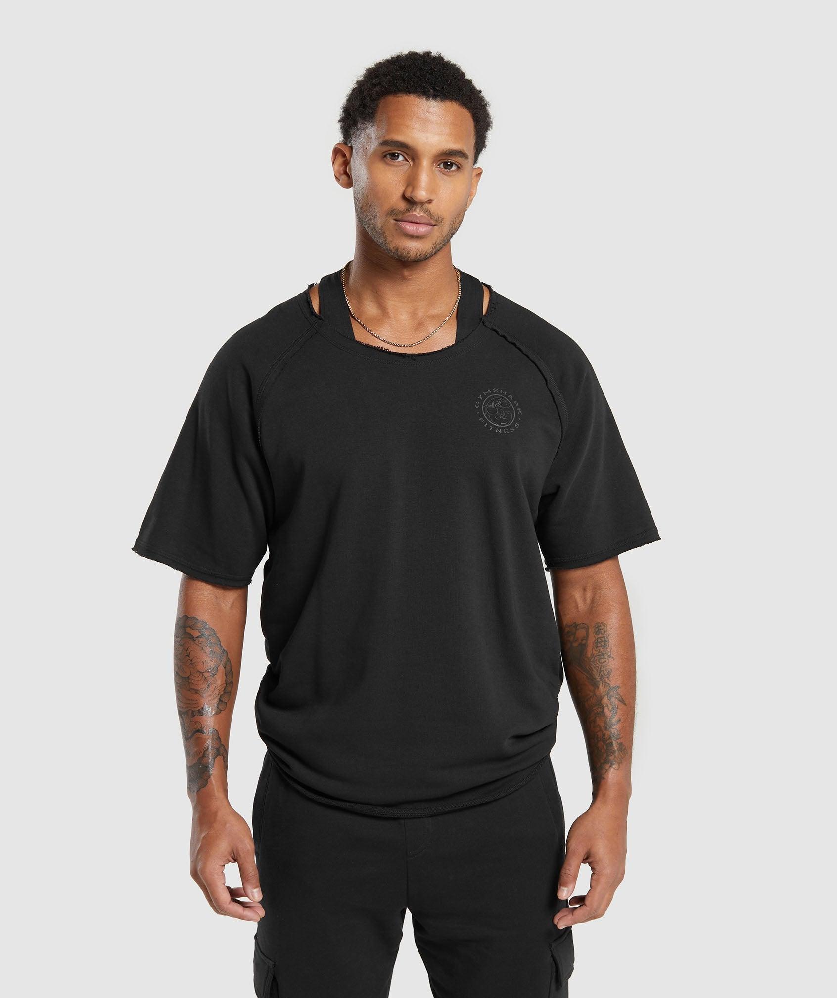 Gymshark Legacy Rag Top - Black Male Product Image