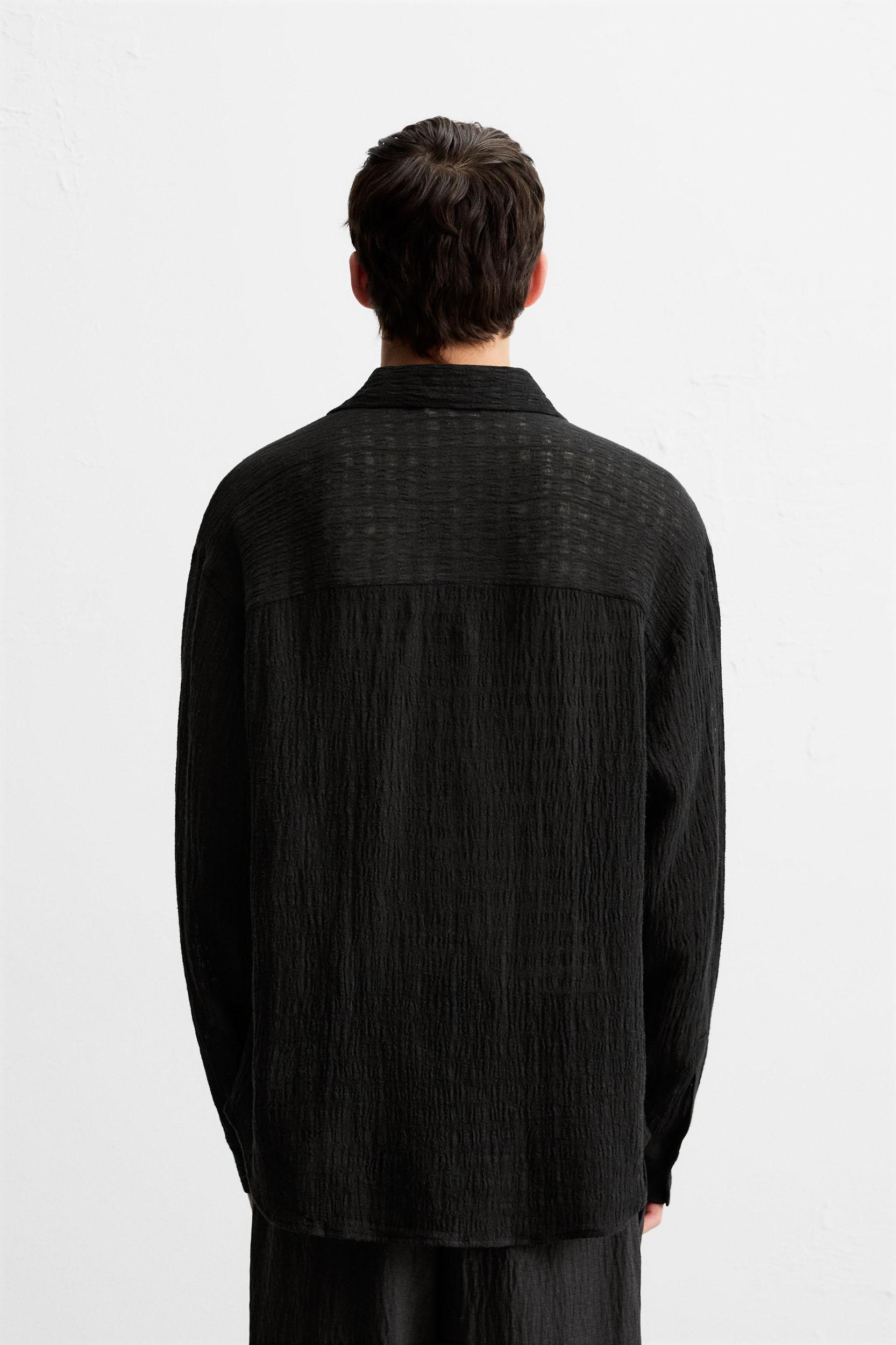 LINEN - COTTON JACQUARD SHIRT Product Image