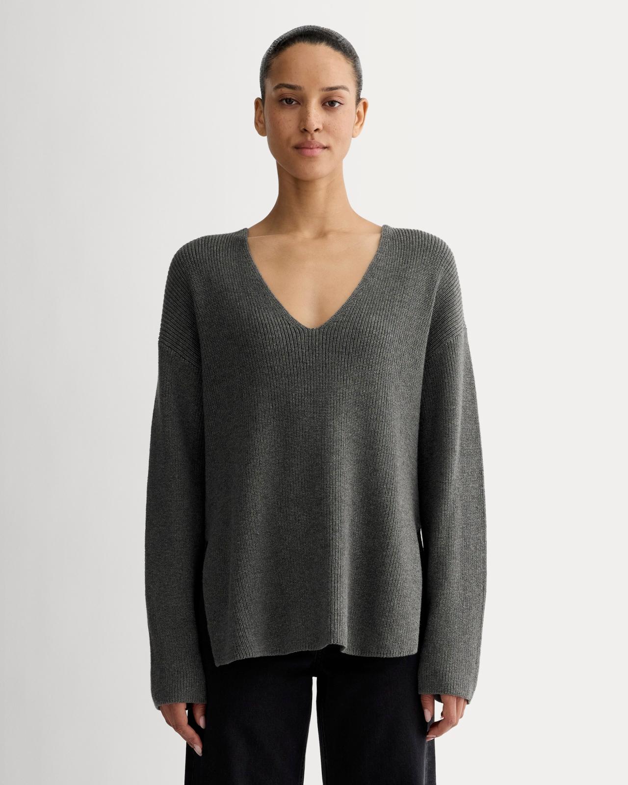 Womens Slouchy V-Neck in Everyday Cotton T-Shirt by Everlane Product Image