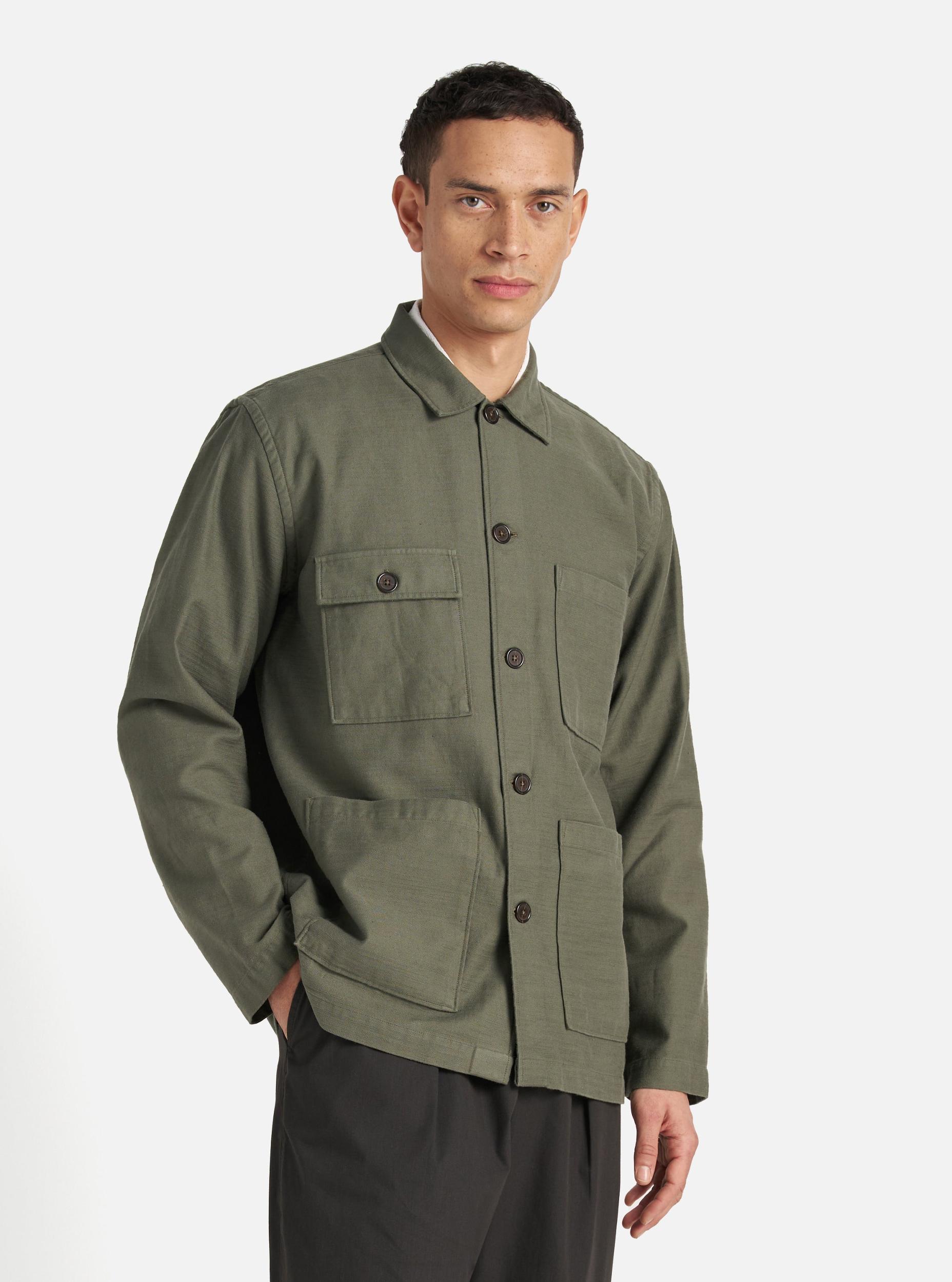 Olive Slub Sateen Dockside Jacket Product Image