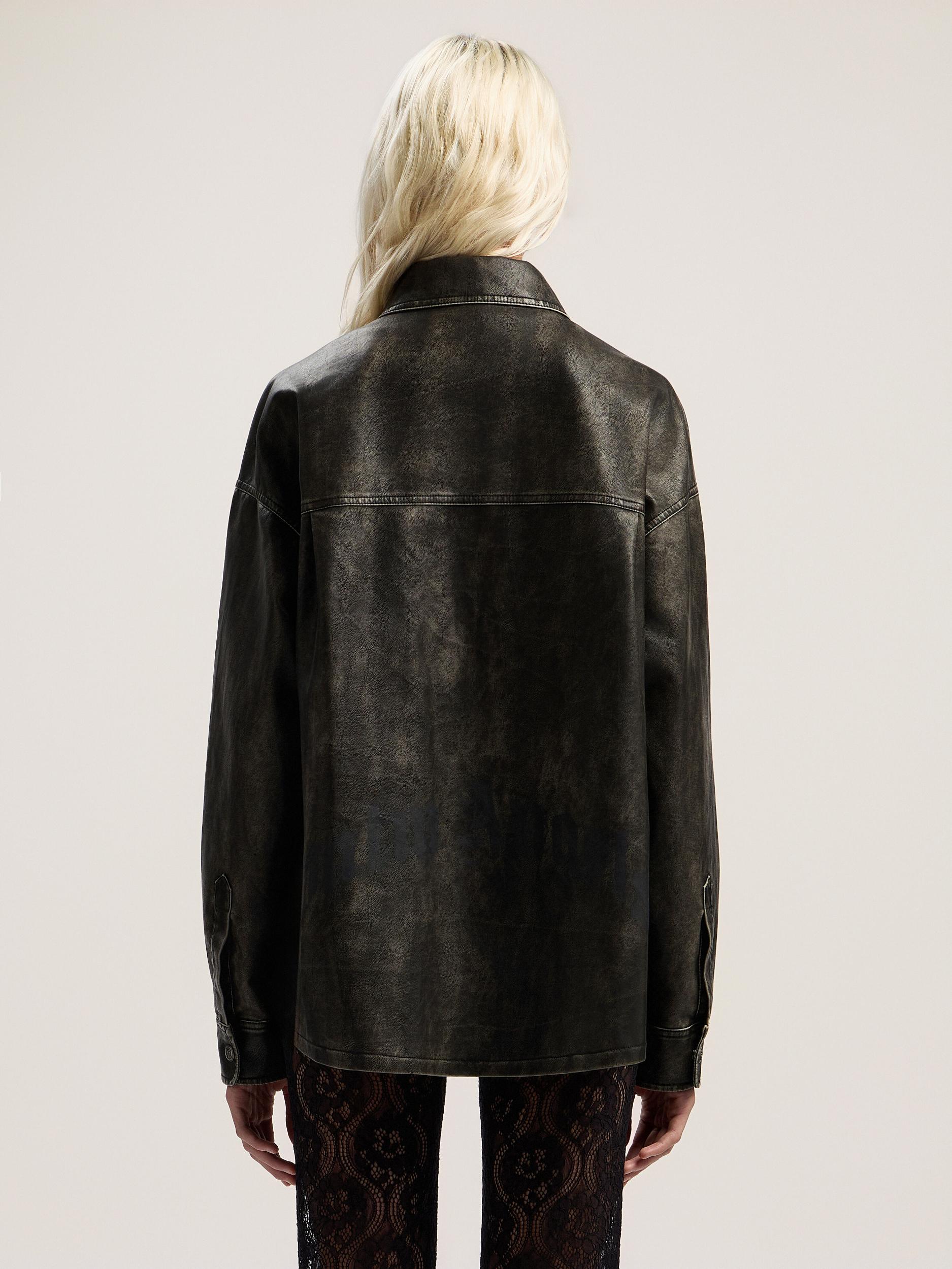 Curved Logo Coated Overshirt Product Image