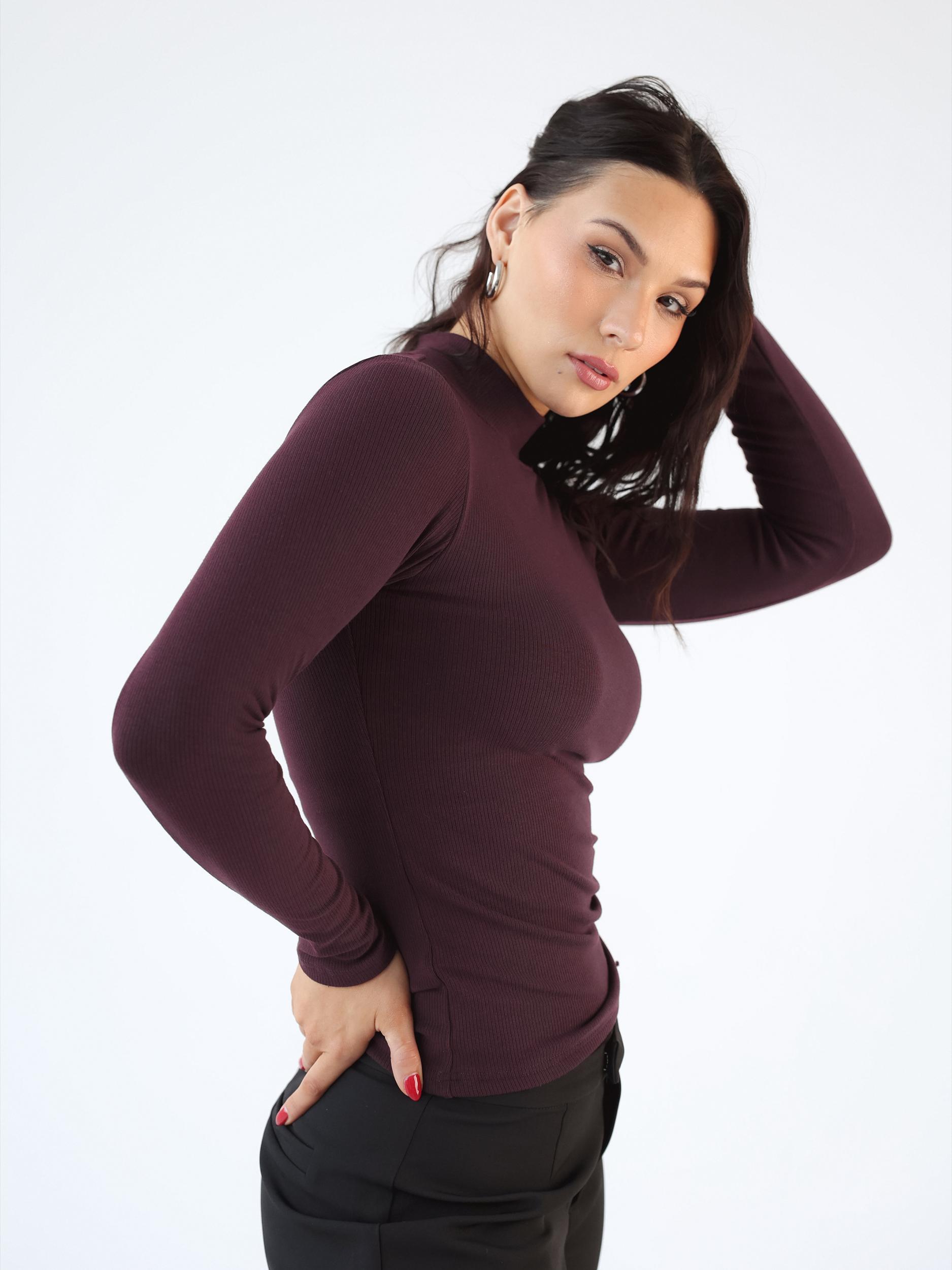 Ribbed Turtleneck Long Sleeve Product Image