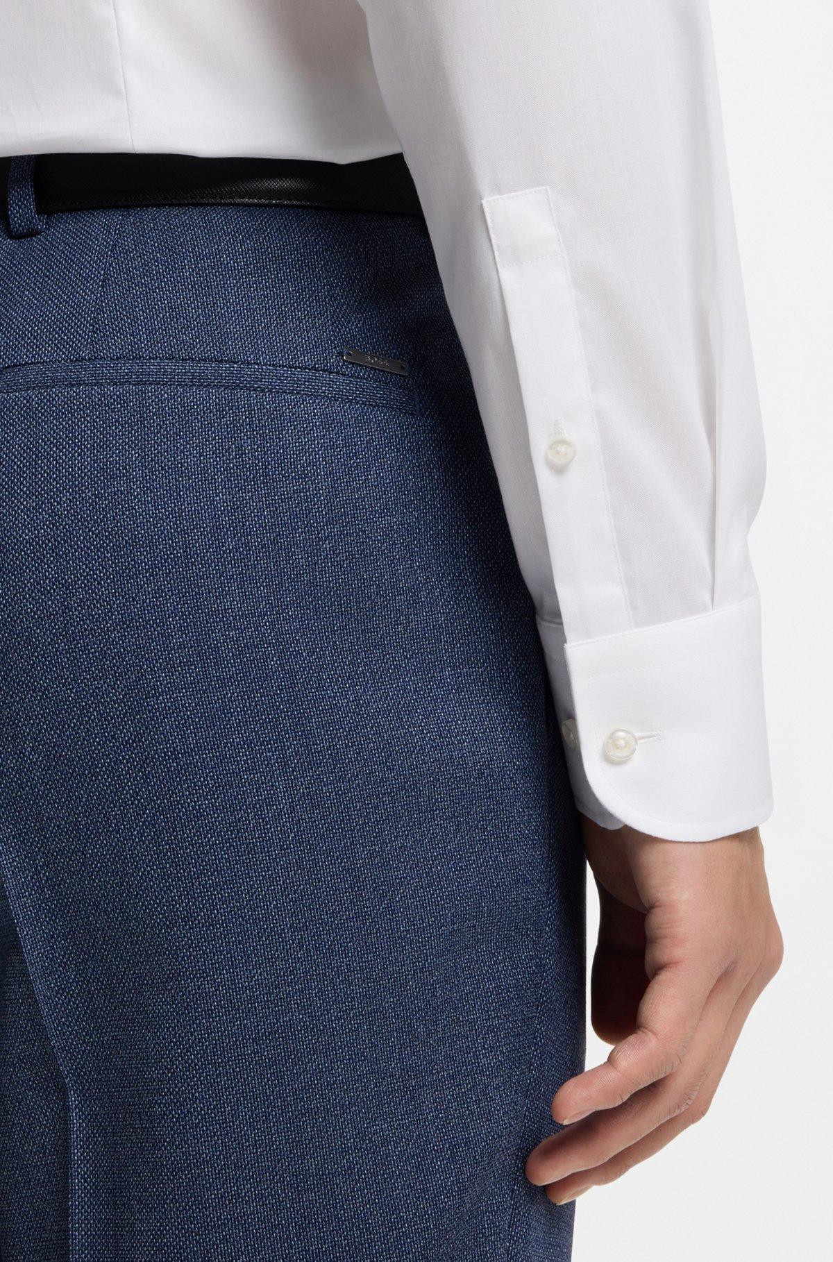 Slim-fit shirt in easy-iron cotton poplin Product Image