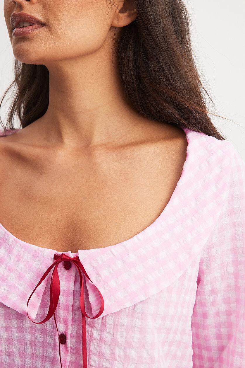 Checked Tie Front Top Product Image