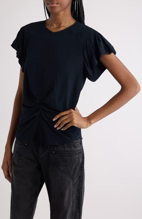 ISABEL MARANT Tullya Viscose Ruched Detail T-shirt In Black Product Image
