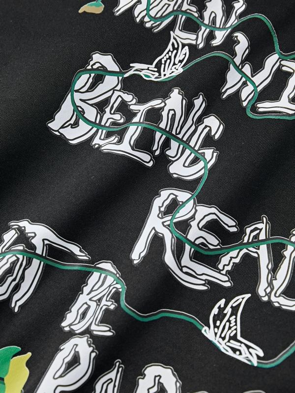 Men's Skull Skeleton Print Oversized Hoodie Product Image