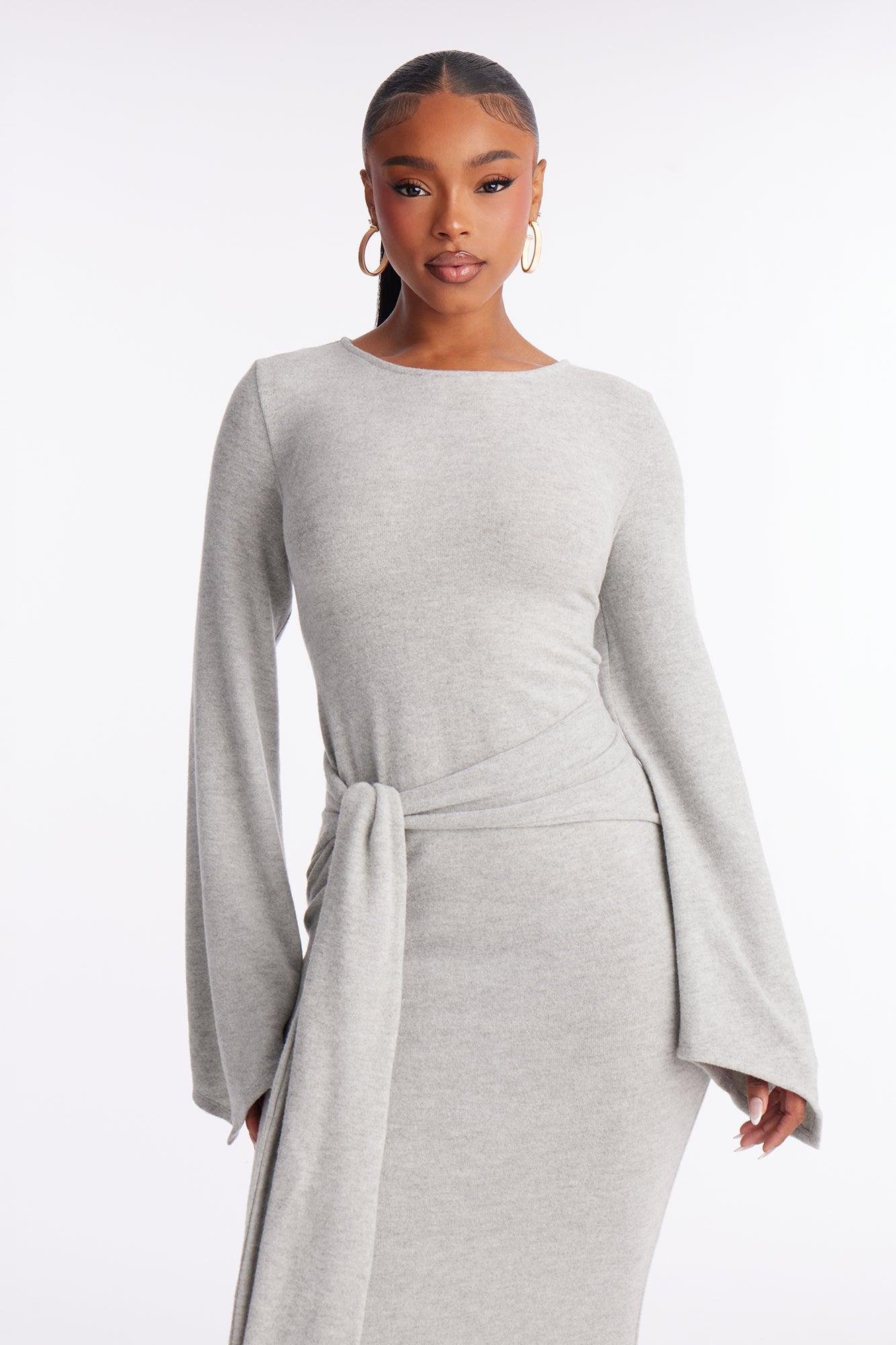 Tabitha Sweater Maxi Dress - Grey Female Product Image