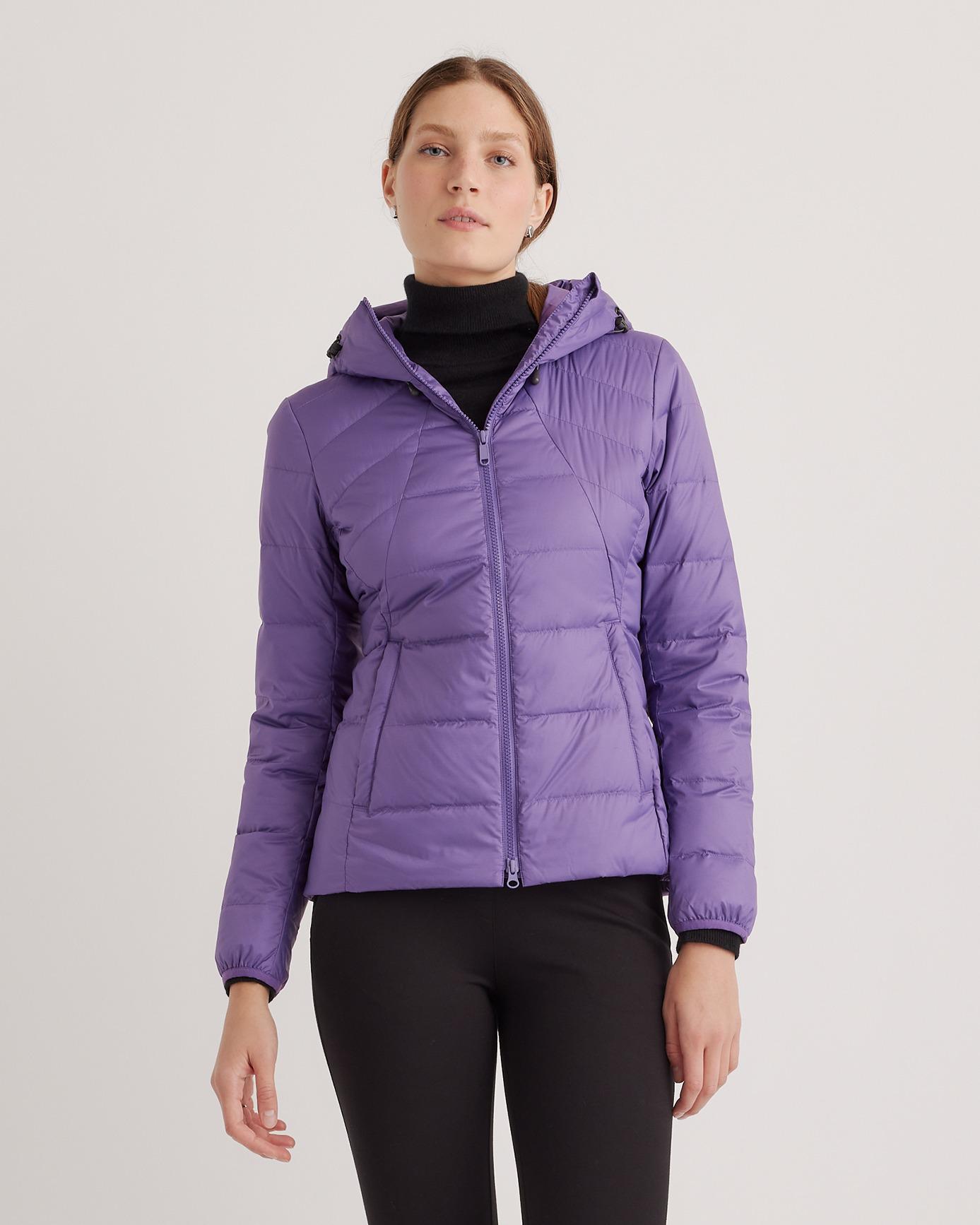 Quince | Women's Lightweight Down Packable Puffer Hooded Jacket Recycled Polyester Product Image