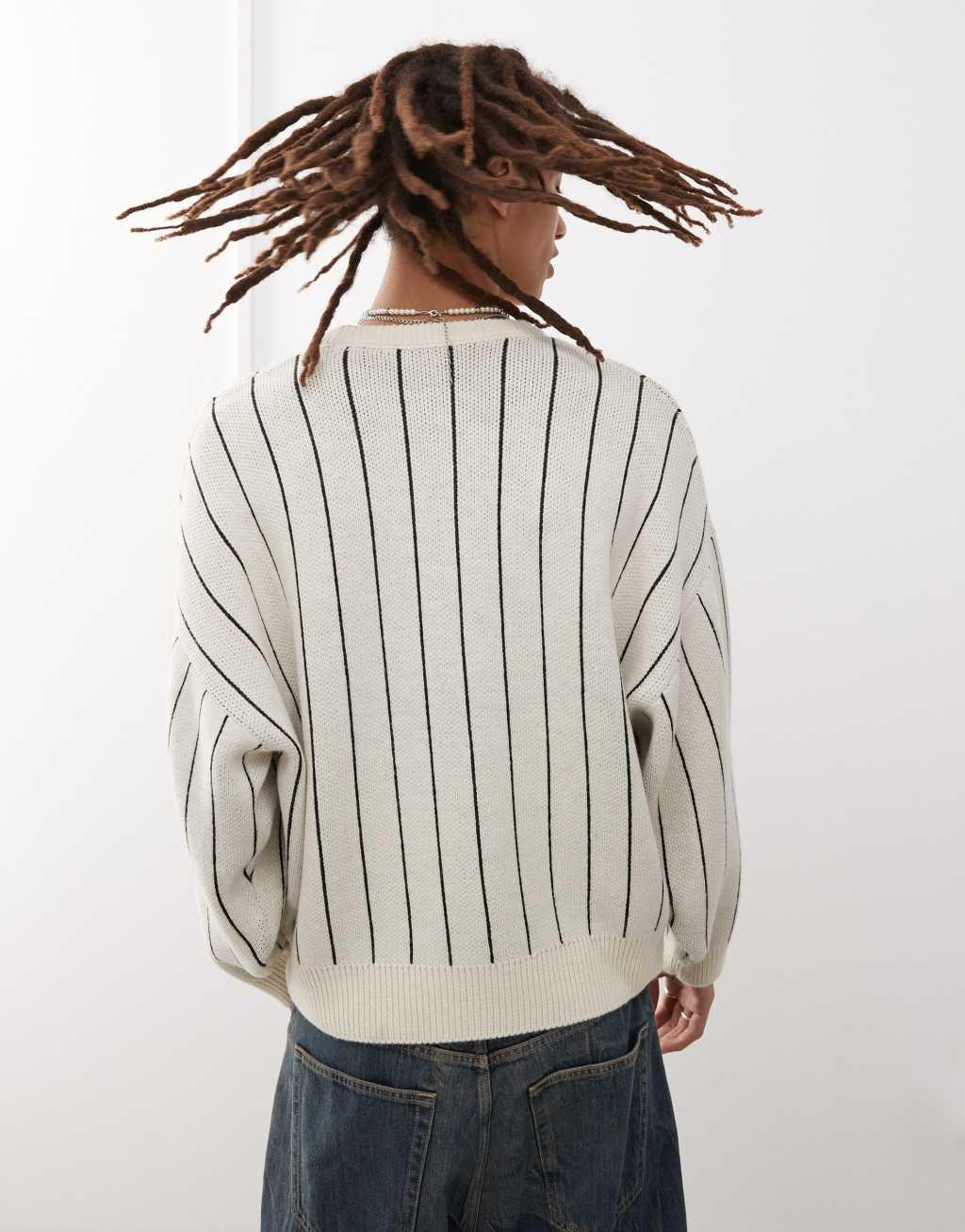 COLLUSION knit pinstripe sweater Product Image