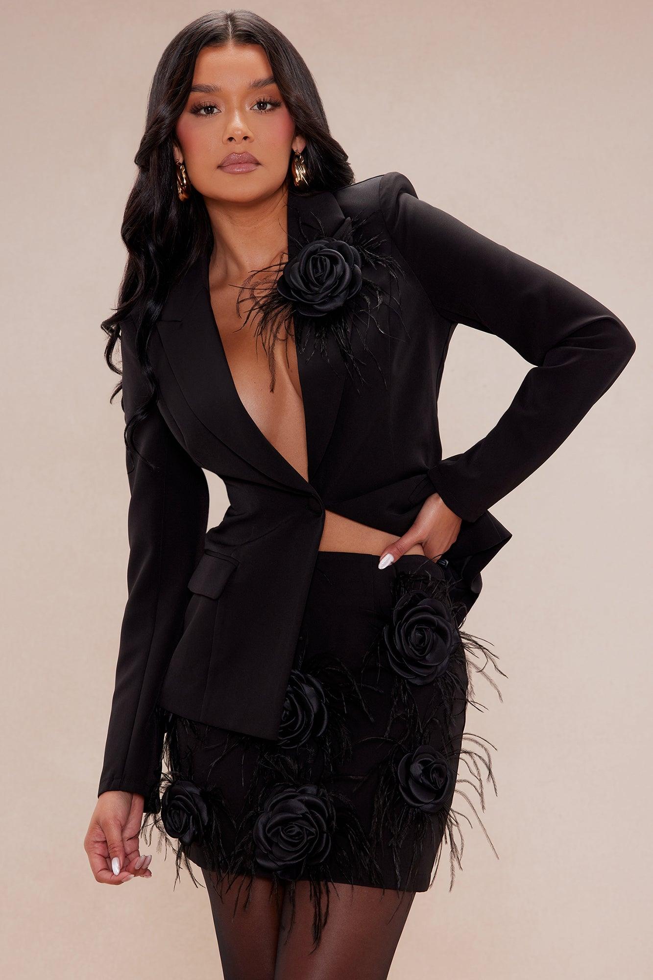 Avery Blazer Suit Set - Black Product Image