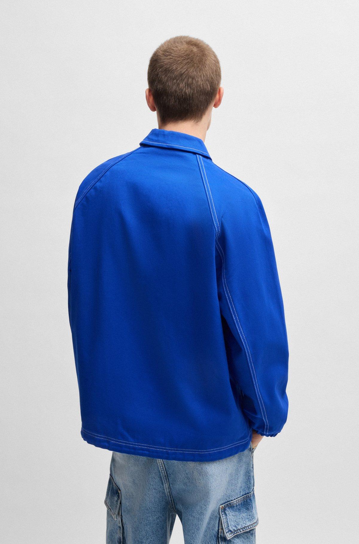 Cotton-twill jacket with chain-stitch logo Product Image