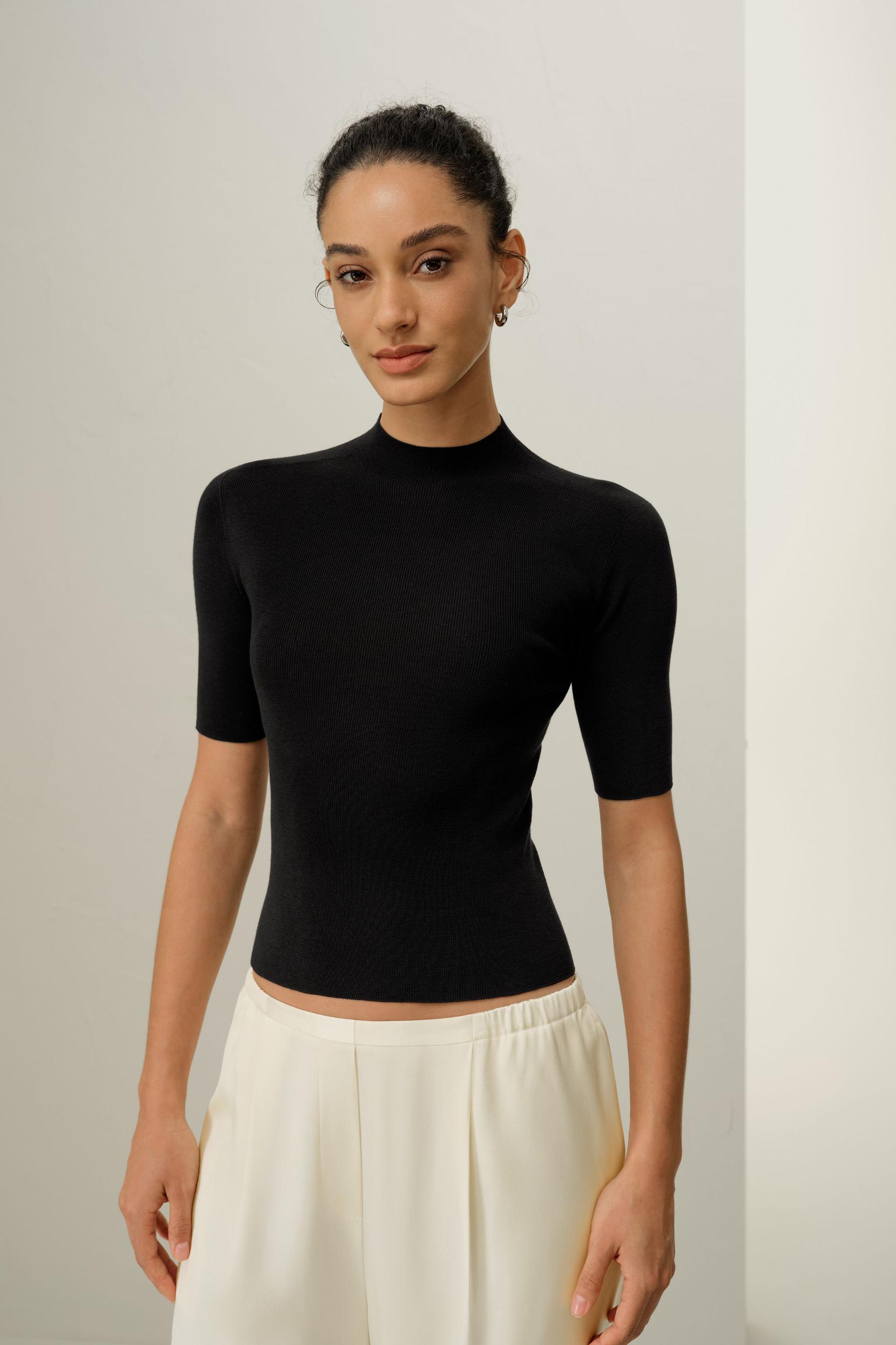 Seamless Silk-Cotton Slim-Fit Knit Top Product Image