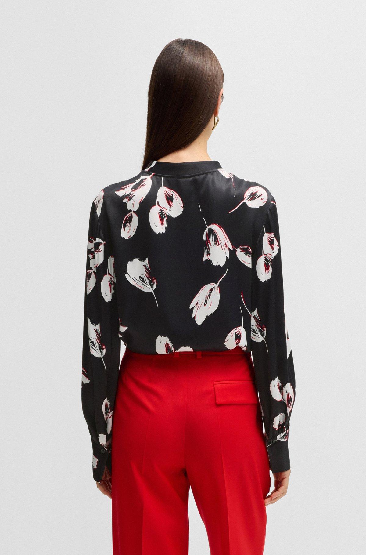 Relaxed-fit blouse with tulip print Product Image