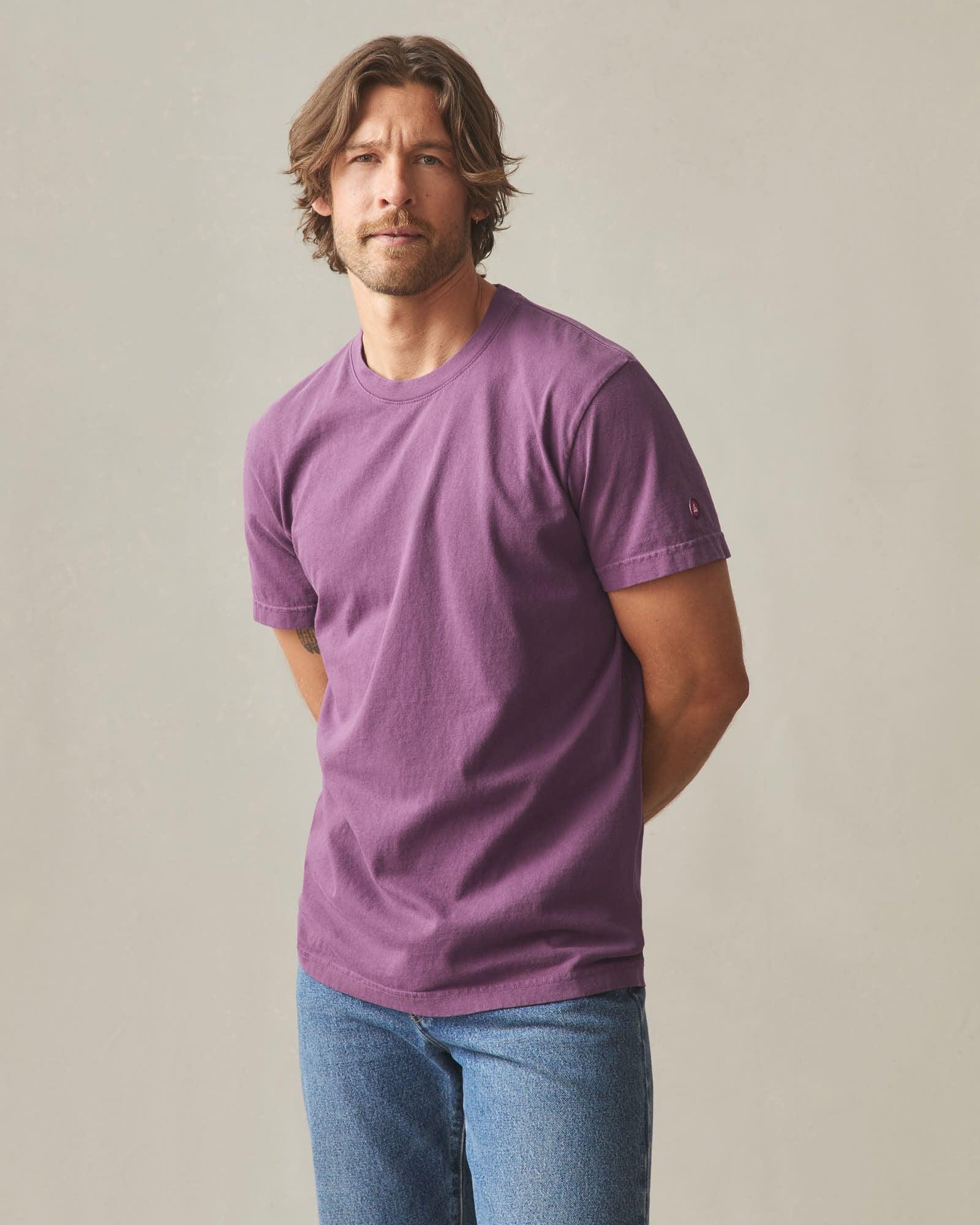 Men's Vintage Crew Tee - Washed Italian Plum Product Image