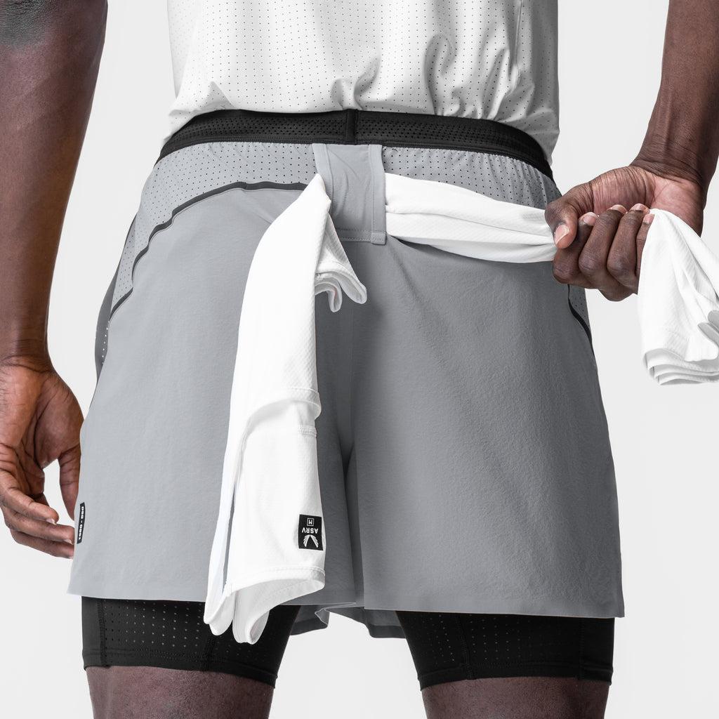 0951. Aerotex™ 4" High Split Liner Short - Slate Grey Male Product Image