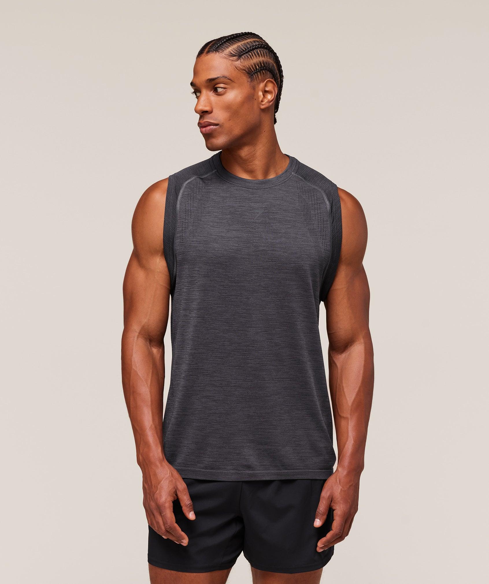 Gymshark Versatile Seamless Tank - Dark Grey/Black Male Product Image