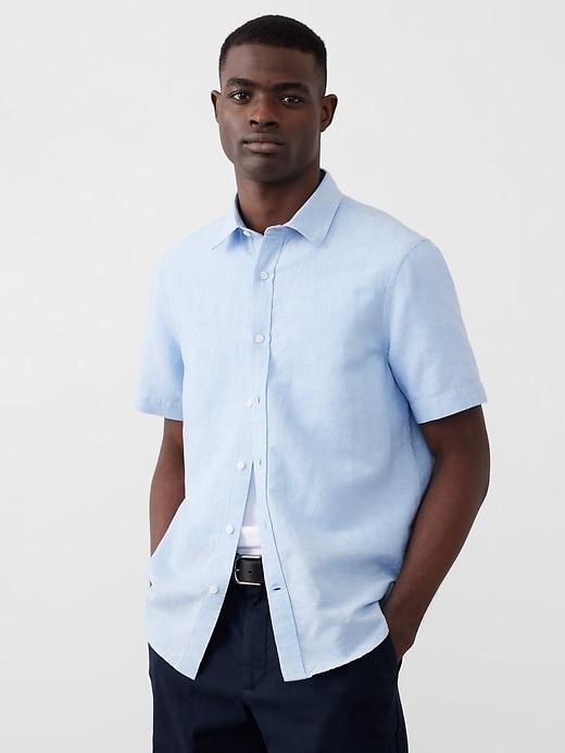 Slim Linen-Blend Shirt Product Image