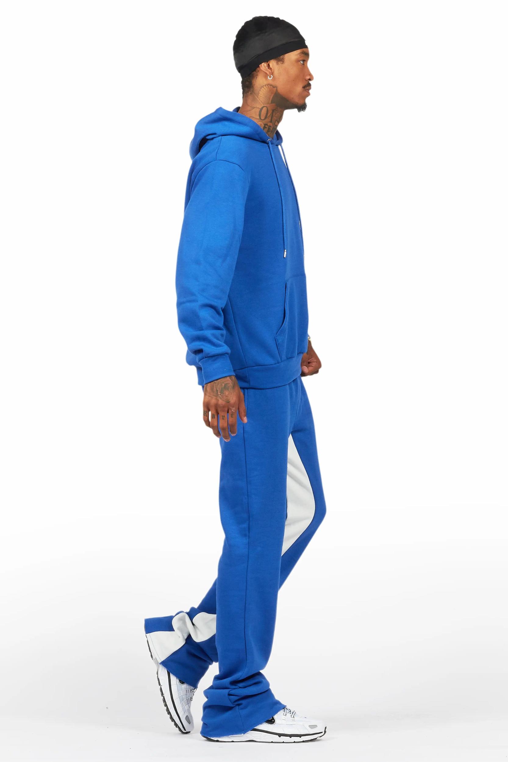 Basic Royal Blue Hoodie/Baggy Track Pant Set Male Product Image