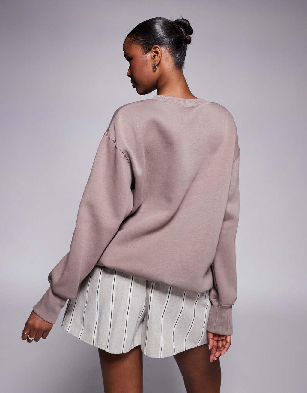 Nike Phoenix Fleece oversized sweatshirt in brown Product Image