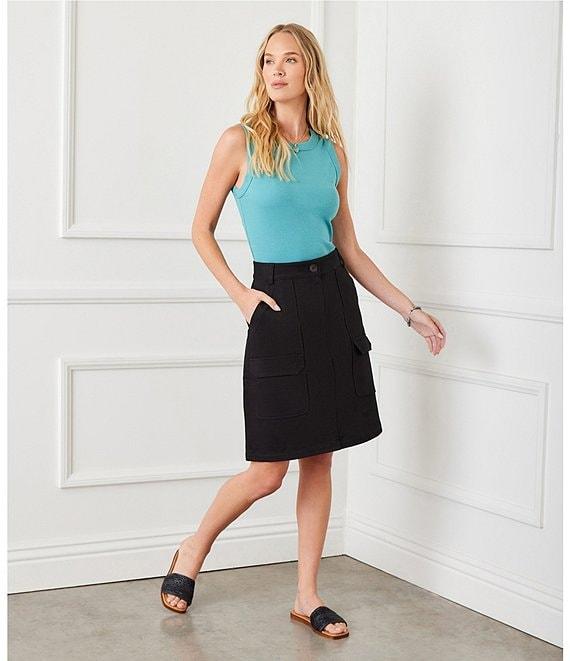 Karen Kane Petite Size Twill High Waist A-Line Cargo Skirt Product Image