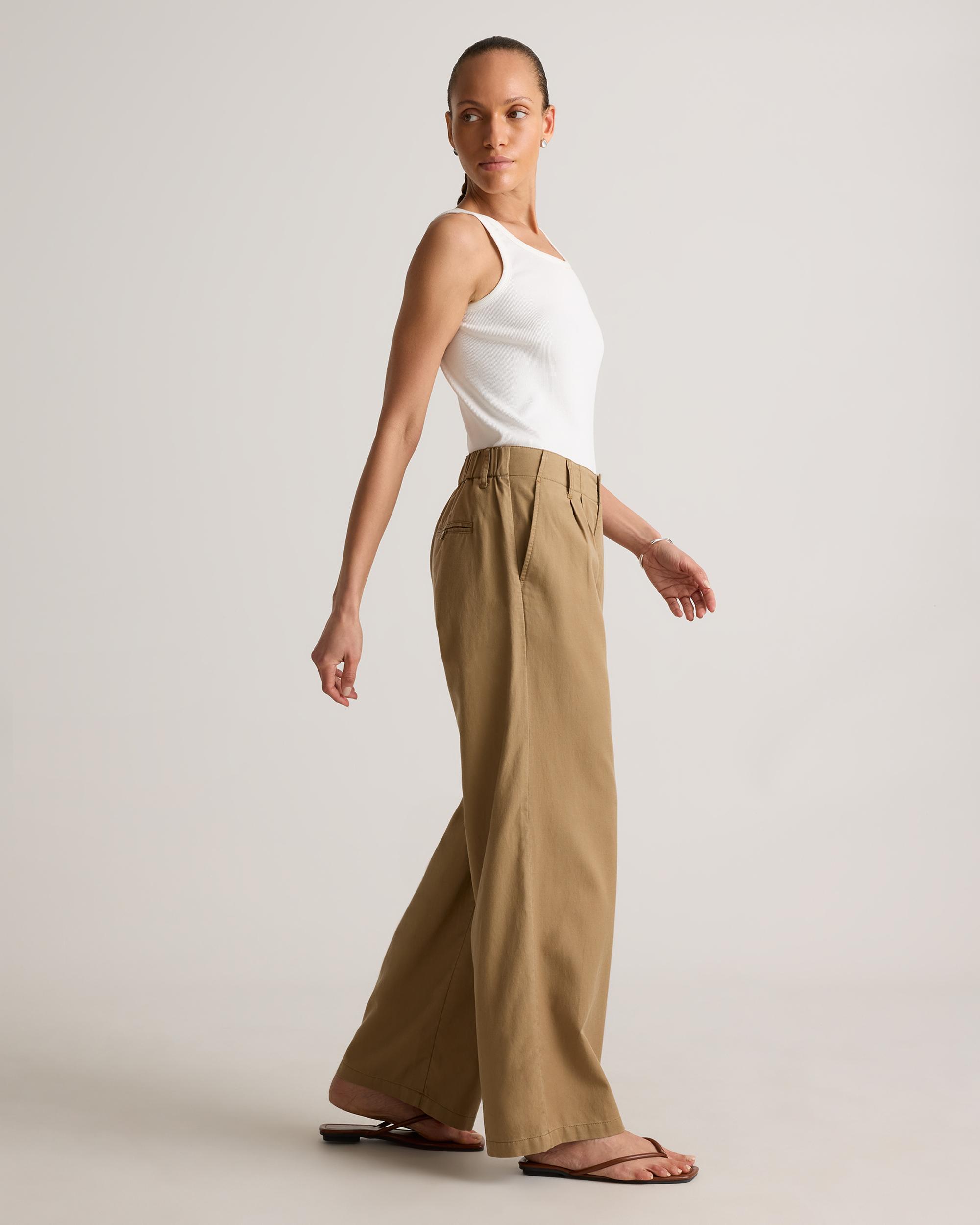 Quince | Women's Drapey Twill Pleated Trouser Tencel Product Image