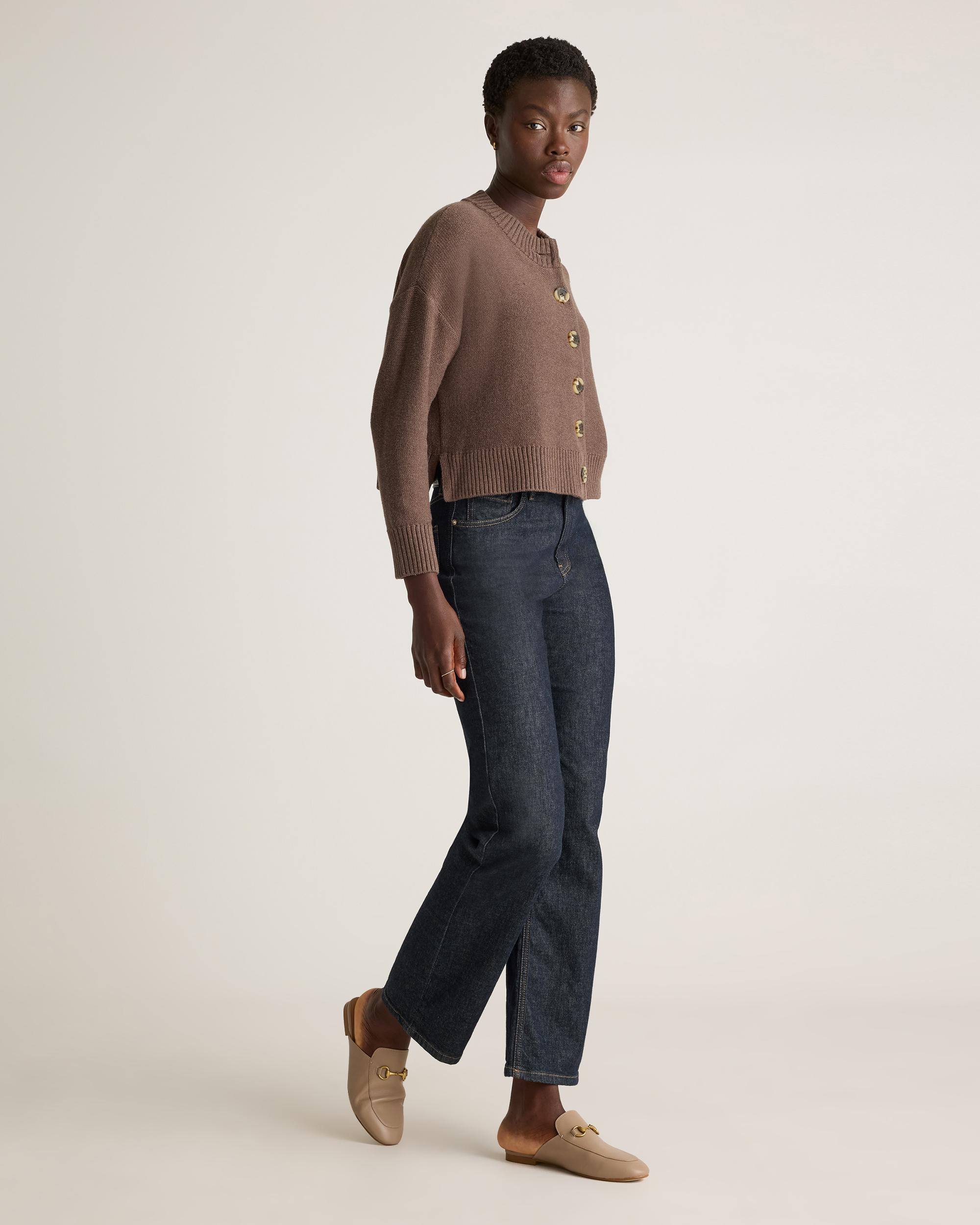 Quince | Women's Cropped Cardigan Sweater Organic Cotton Product Image