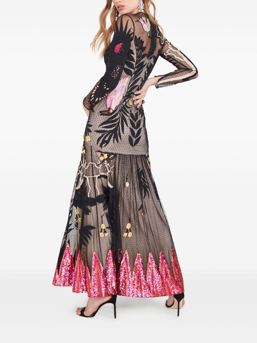 embroidered sequin-hem dress Product Image