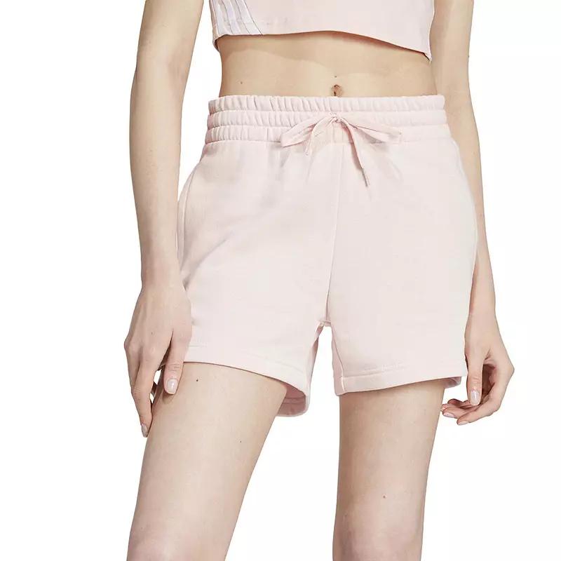 Women's adidas Feel Cozy Essentials Fleece Sportswear Shorts, Size: Large, Sandy Pink Product Image