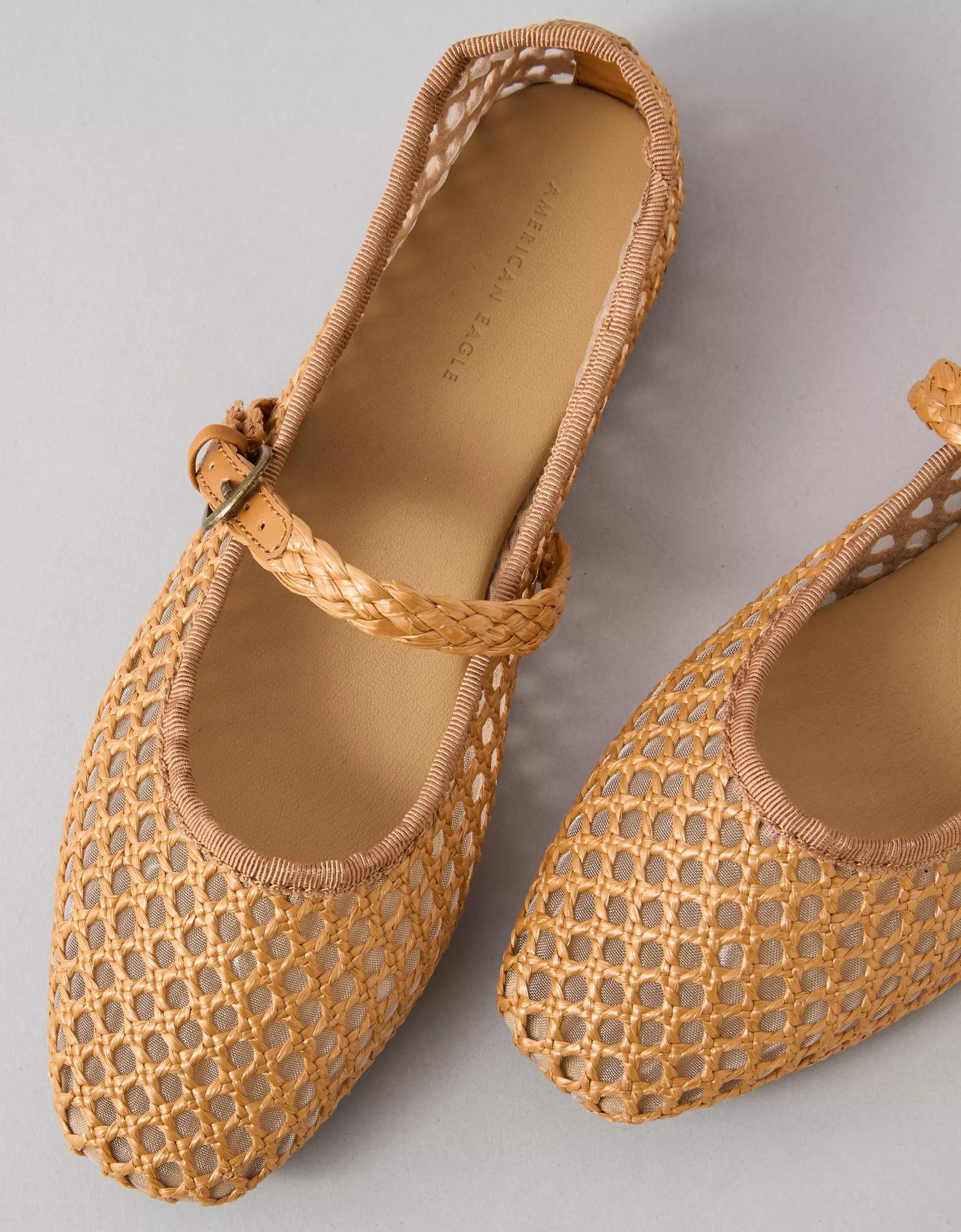 AE Raffia Mesh Mary Jane Flats Product Image