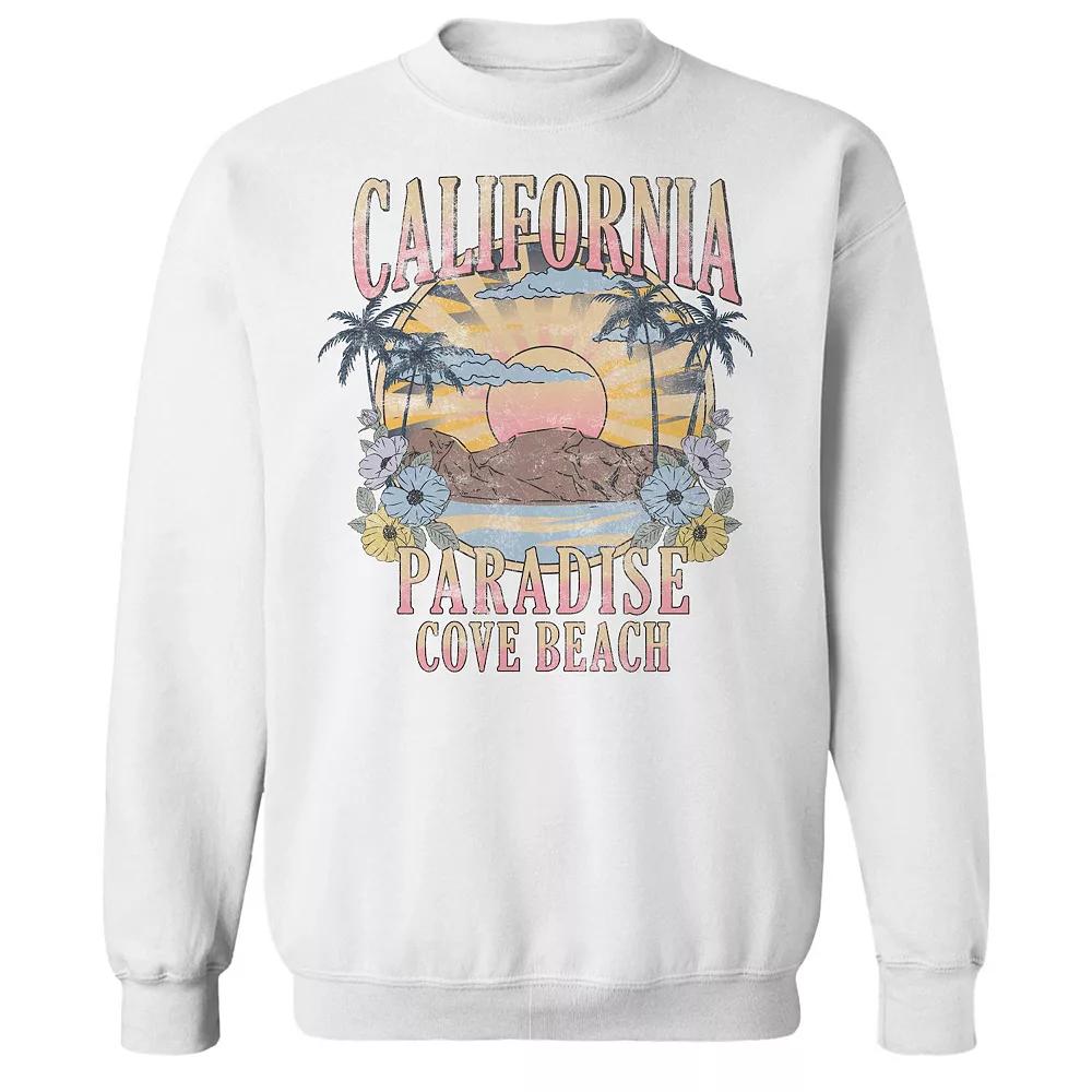 Junior's Cove Beach Graphic Fleece Sweatshirt, Women's, Size: Medium, White Product Image